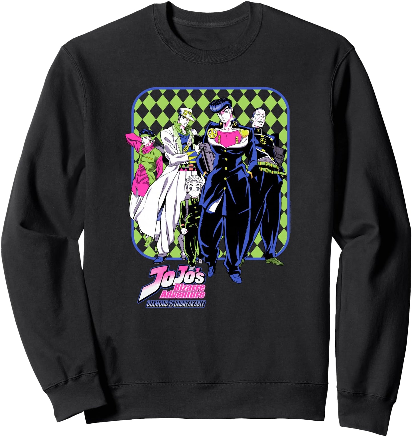JoJo's Bizarre Adventure Josuke and Friends Neon Anime Sweatshirt