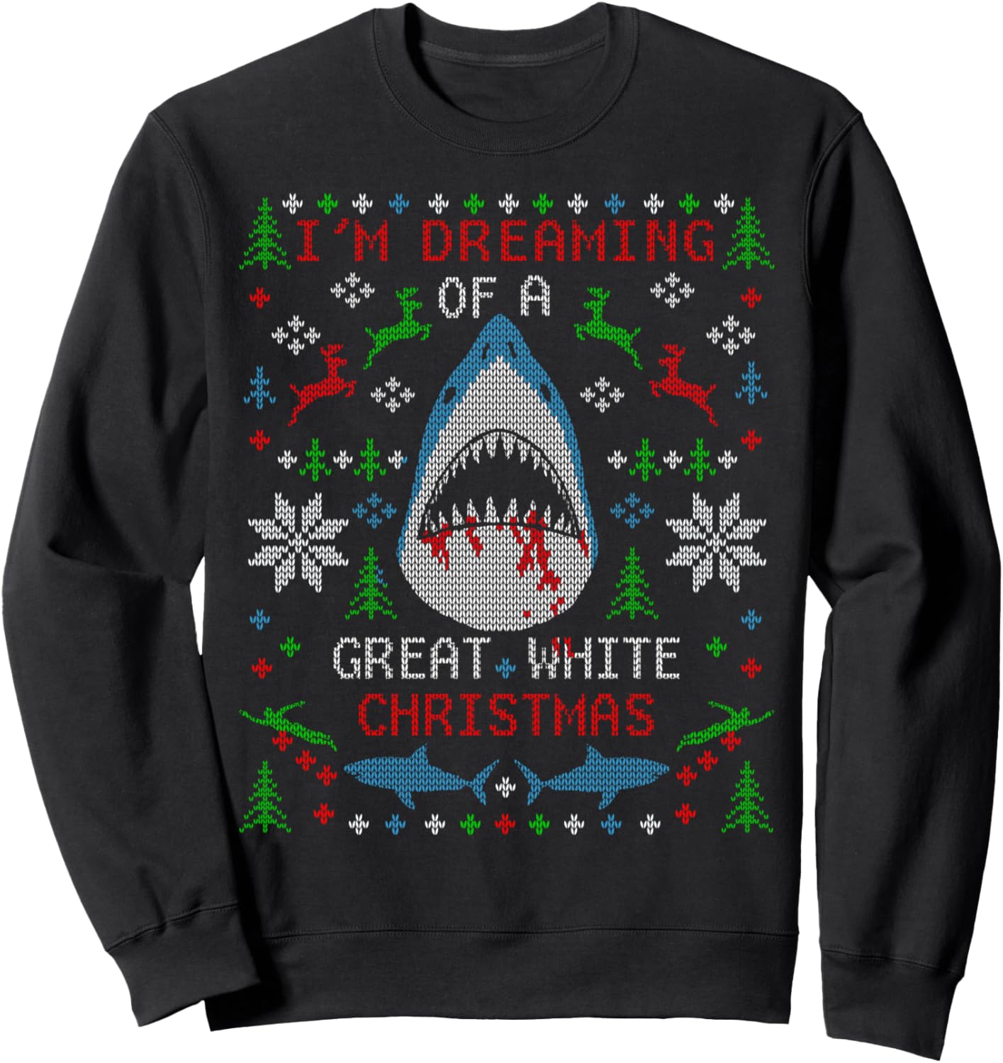 Great White Shark Ugly Christmas Sweater Party Shirt Sweatshirt