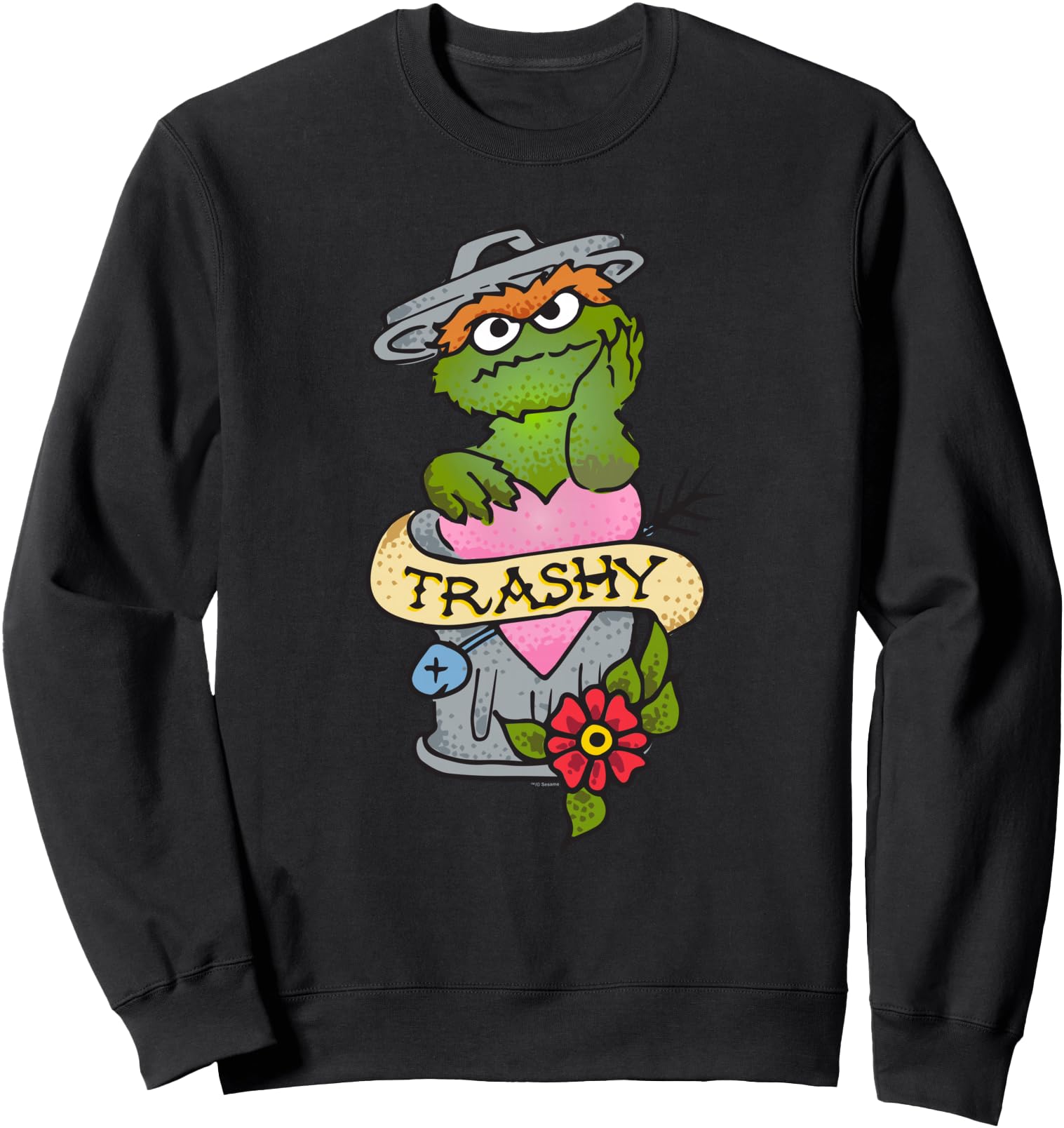 Sesame Street Oscar The Grouch Trashy Tattoo Sweatshirt