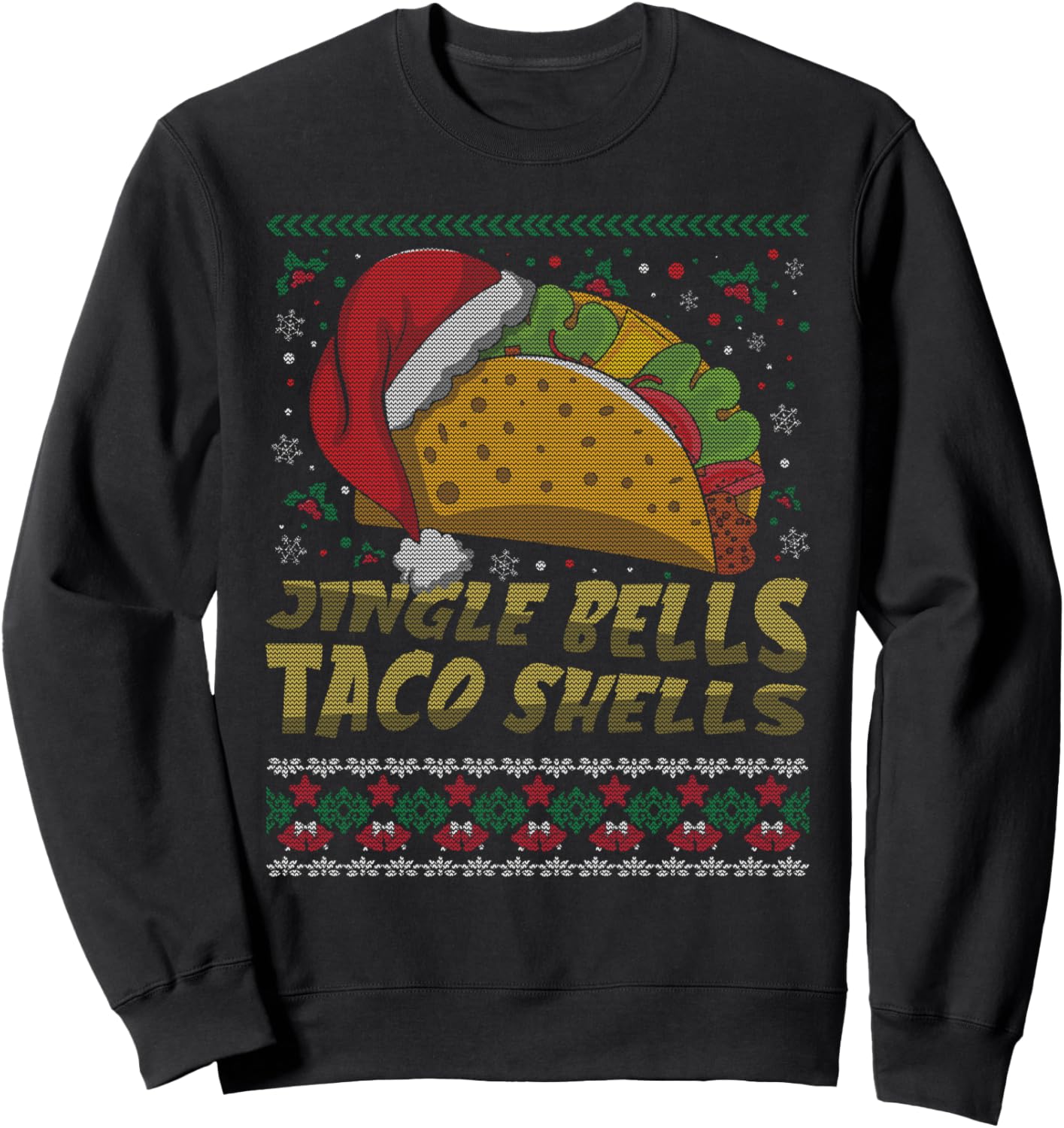 Love Taco Winter Funny Christmas Santa Ugly Christmas Sweatshirt