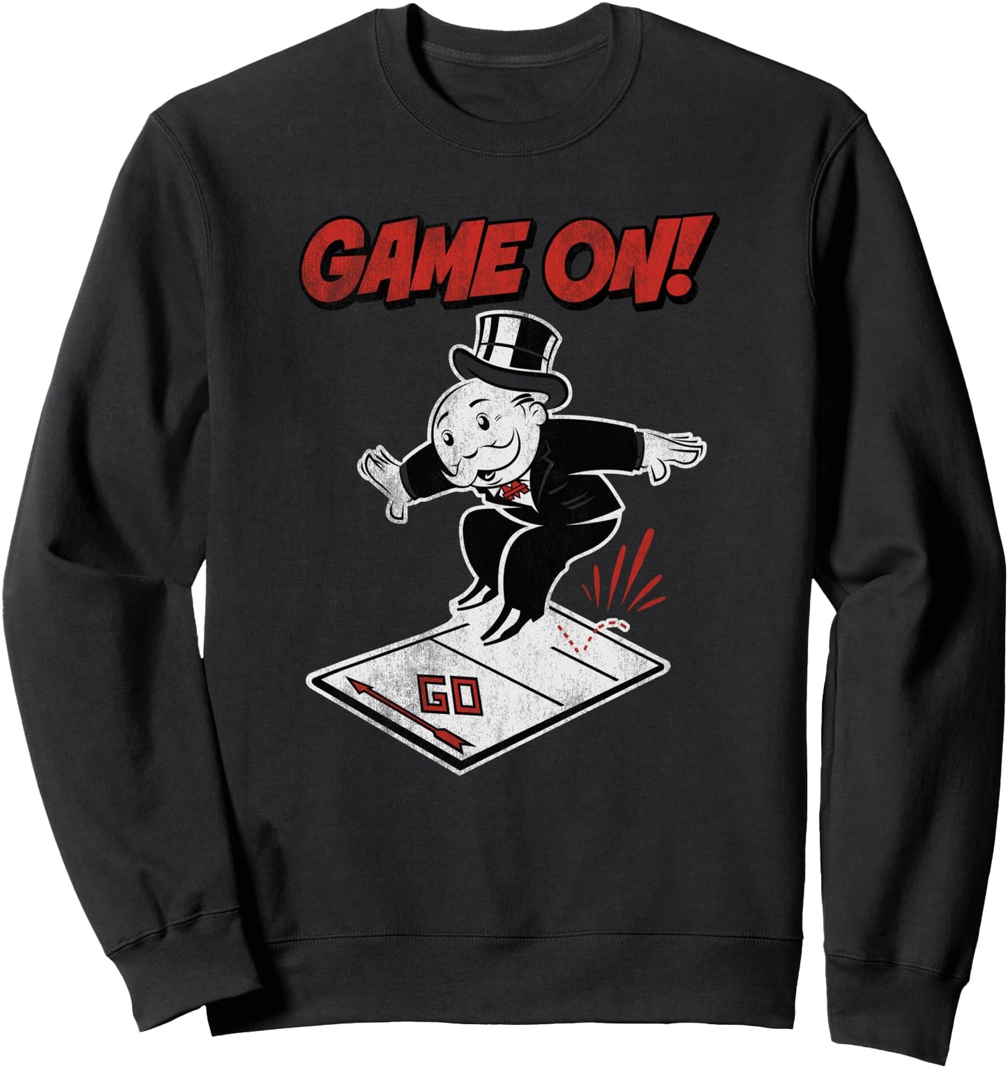 Monopoly Mr. Monopoly Game On! Classic Distressed Logo Sweatshirt