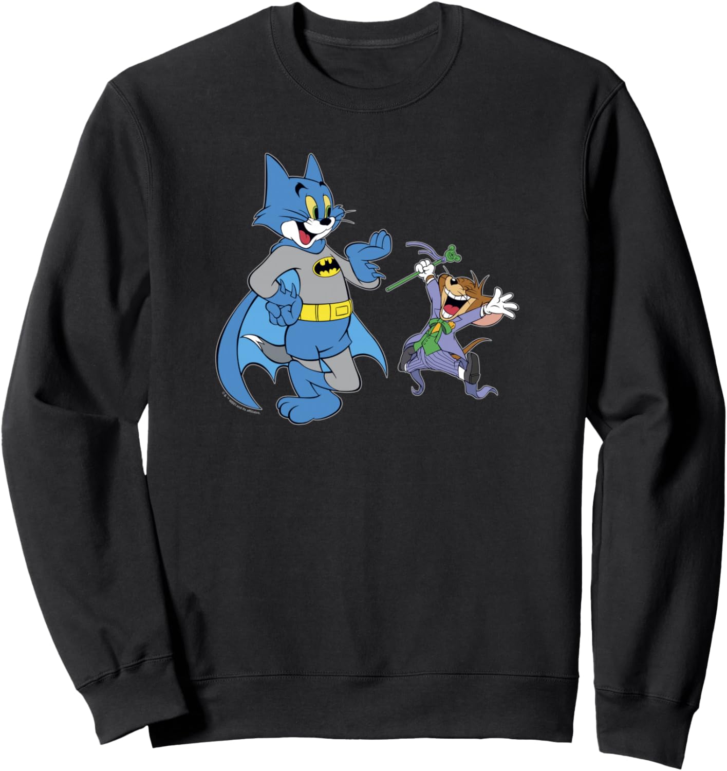 WB100 Tom and Jerry Disguised As Batman & Joker Portrait Sweatshirt