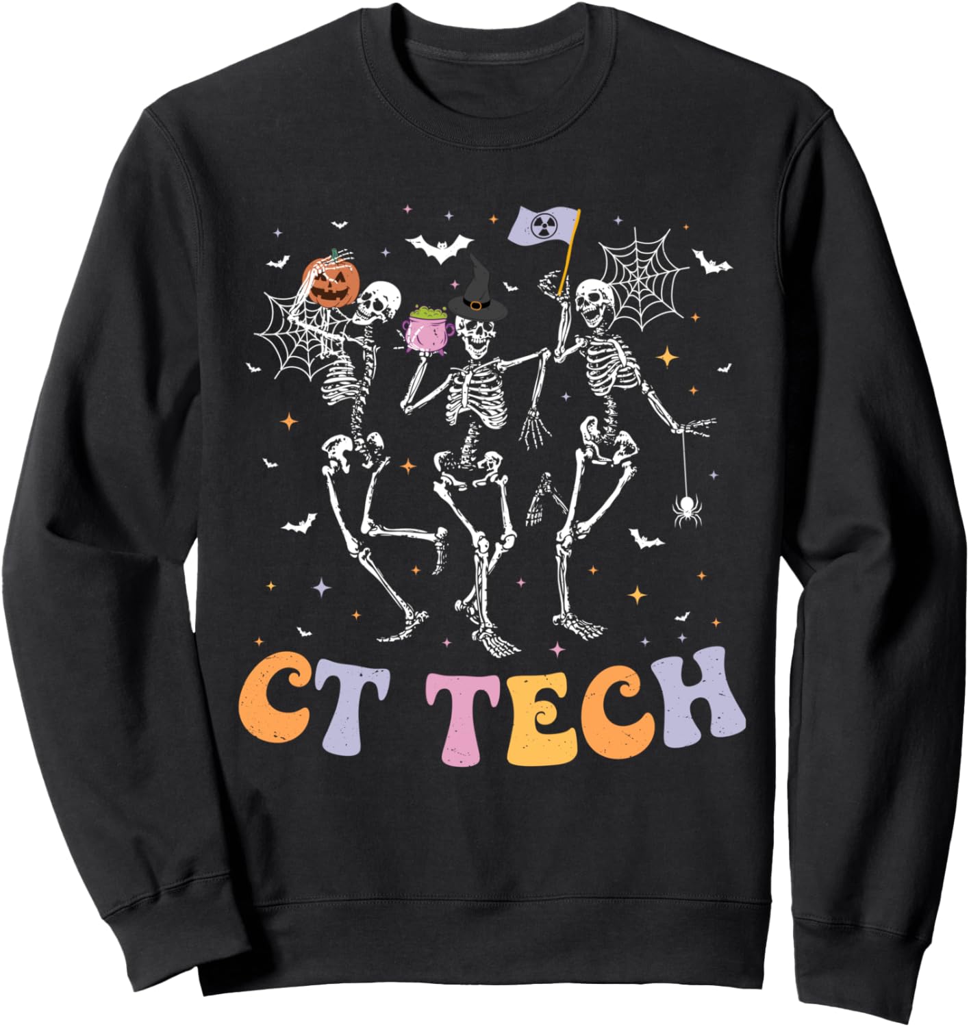 Skeleton CT Tech Computed Tomography Technologist Halloween Sweatshirt