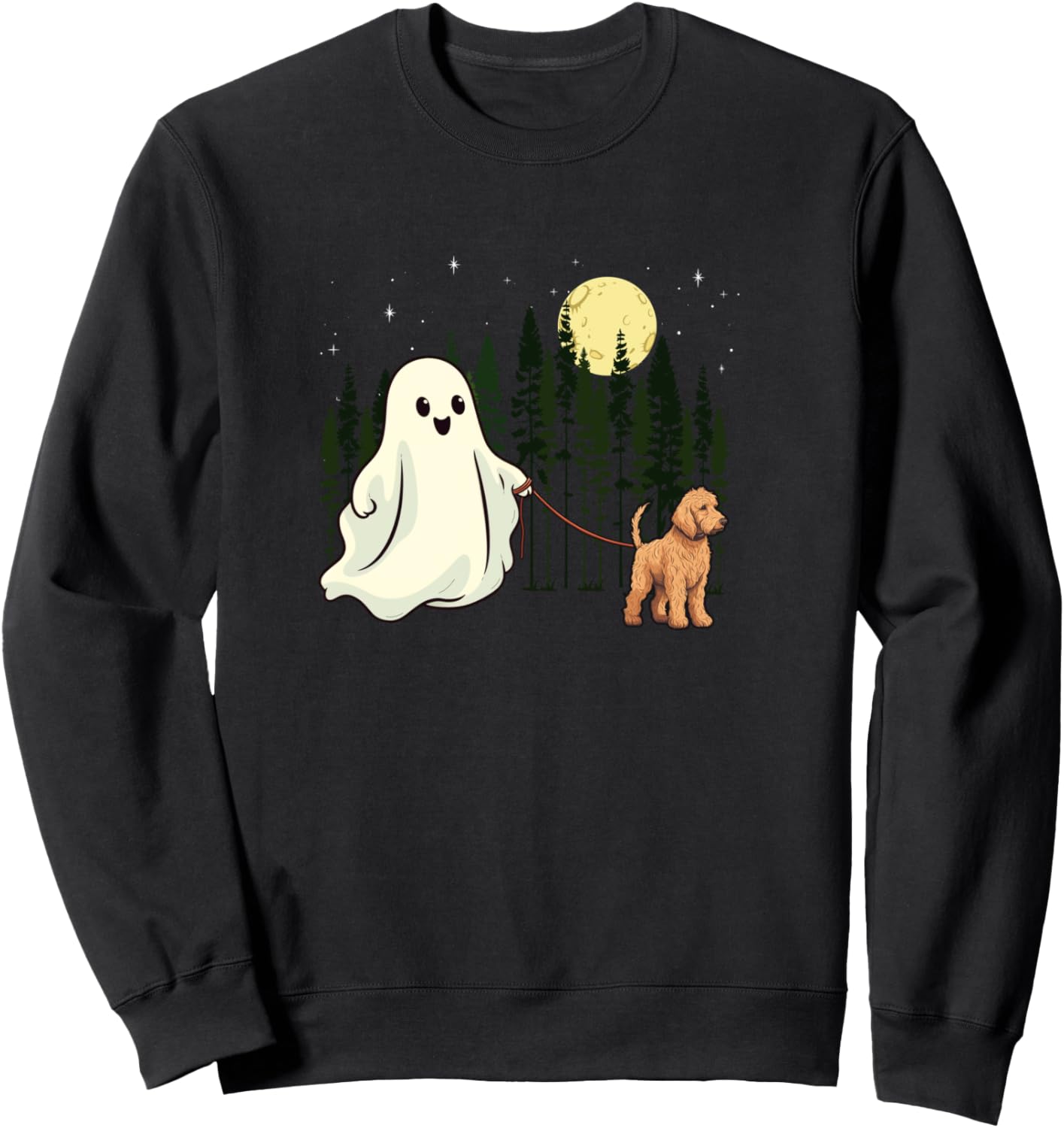 Goldendoodle Walking Ghost Halloween Funny Kids Sweatshirt