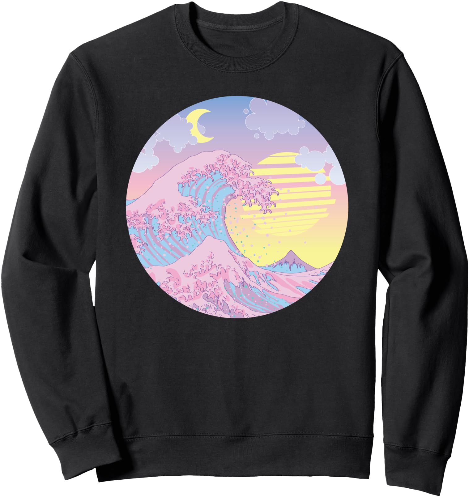 Vaporwave Pastel Aesthetic Tee Great Wave Japanese Cyberpunk Sweatshirt