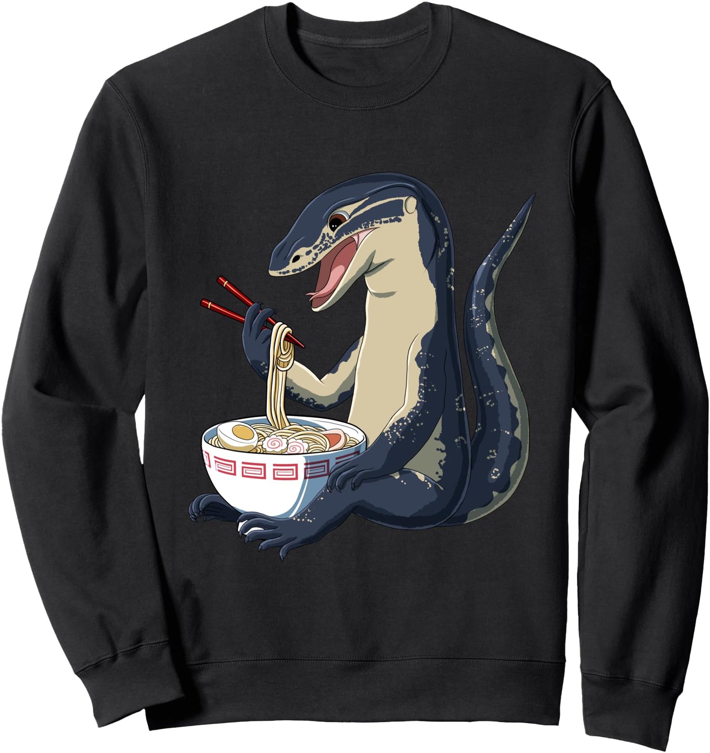 Funny Japanese Kawaii Ramen Monitor Lizard Sweatshirt