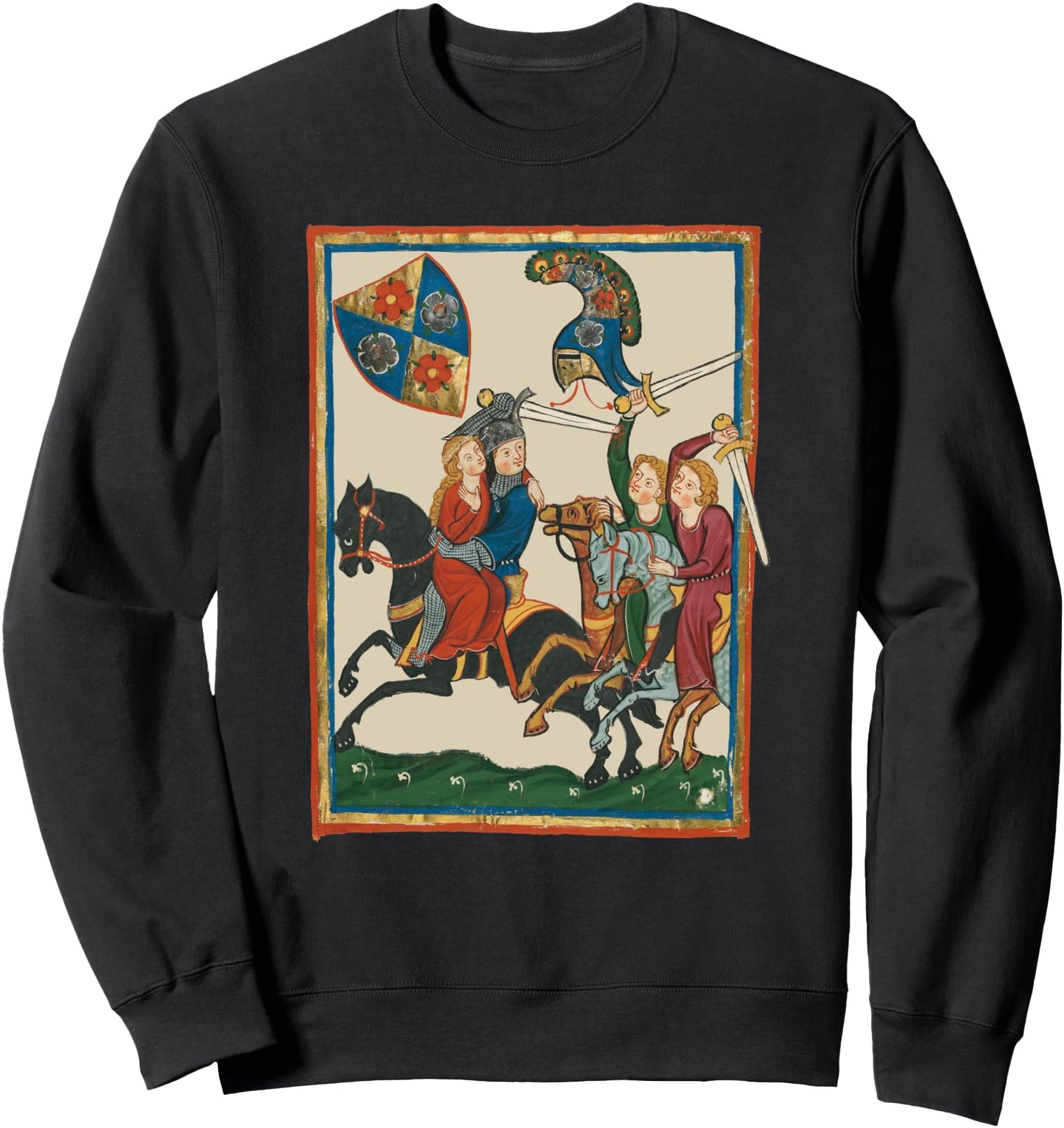 Damsel In Distress, 14th Century Medieval Art Sweatshirt