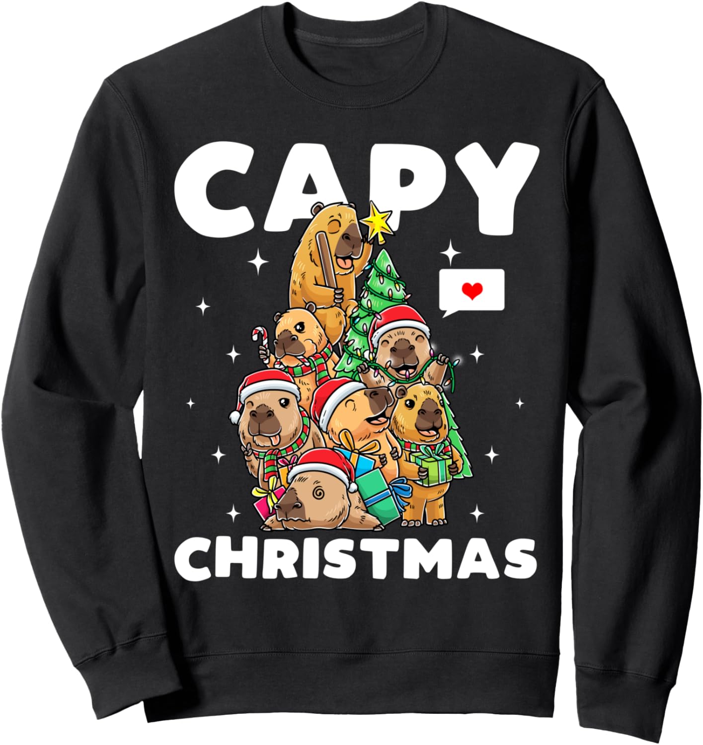 Capy Christmas Funny Capybara Rodent Xmas Party Men Kids Sweatshirt