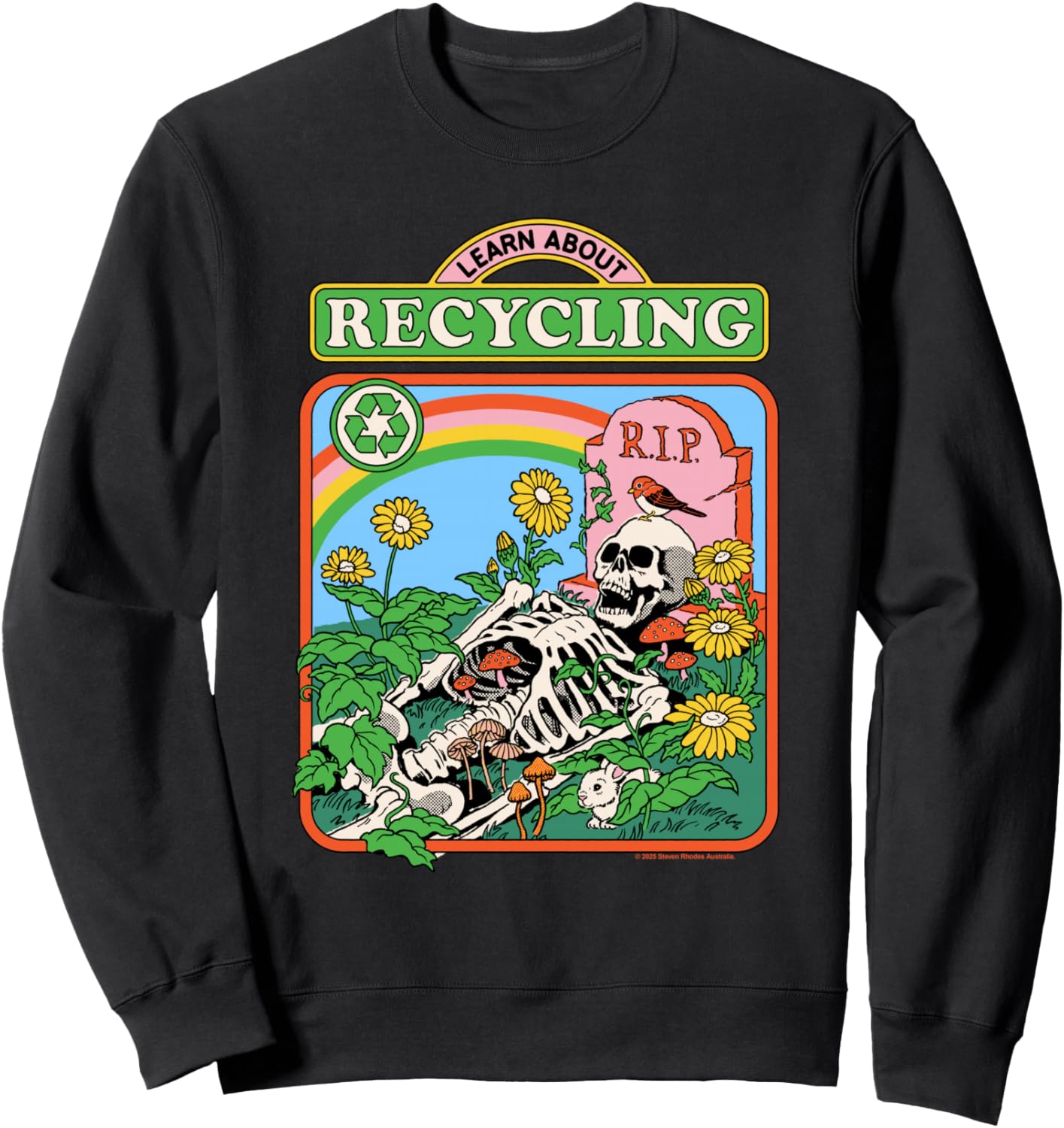 Learn About Recycling Sarcastic Retro Funny Adult Humor Sweatshirt