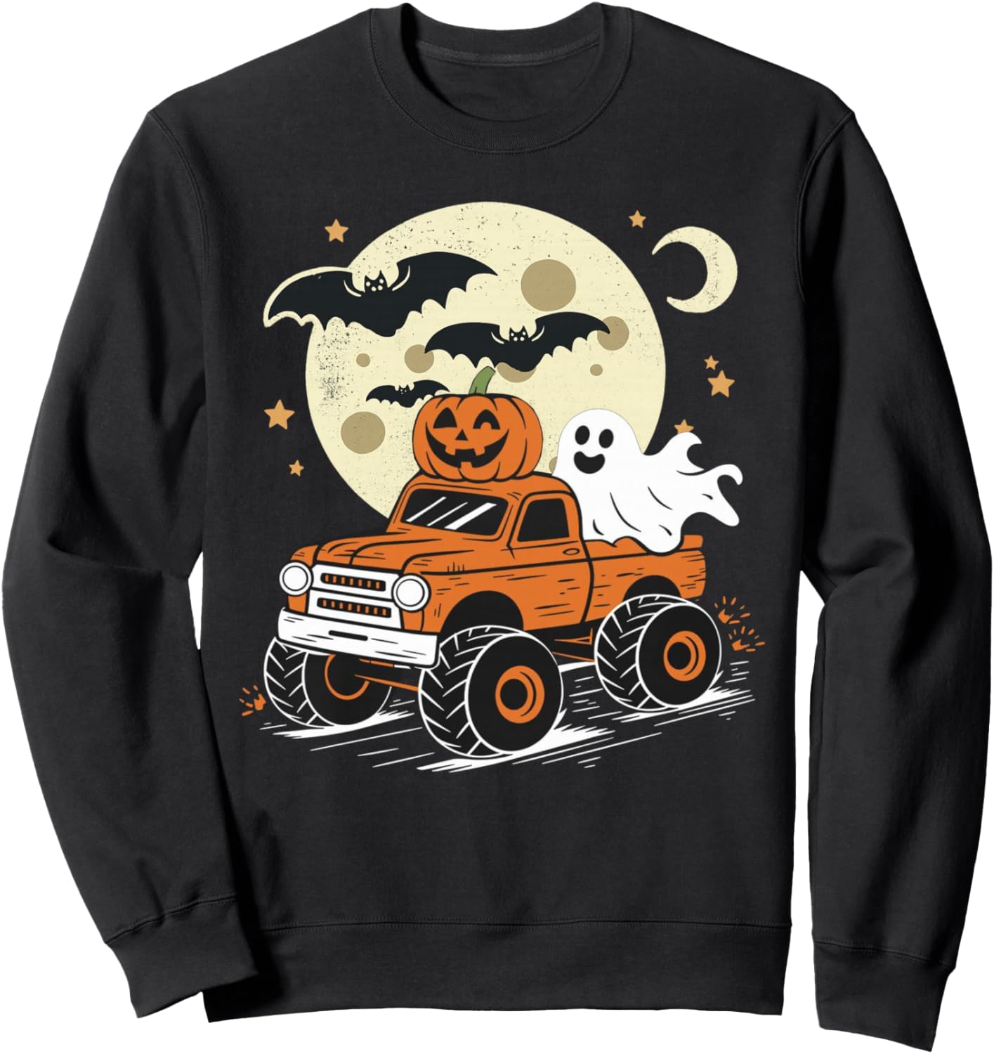 Monster Truck Ghost Pumpkin Halloween For Men Women Kids Sweatshirt