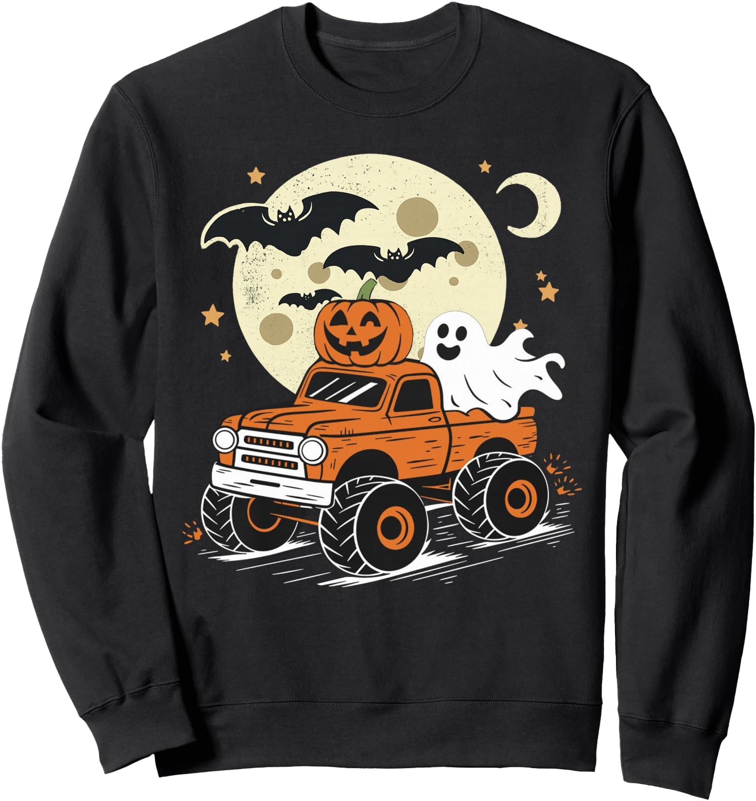 Monster Truck Ghost Pumpkin Halloween For Men Women Sweatshirt