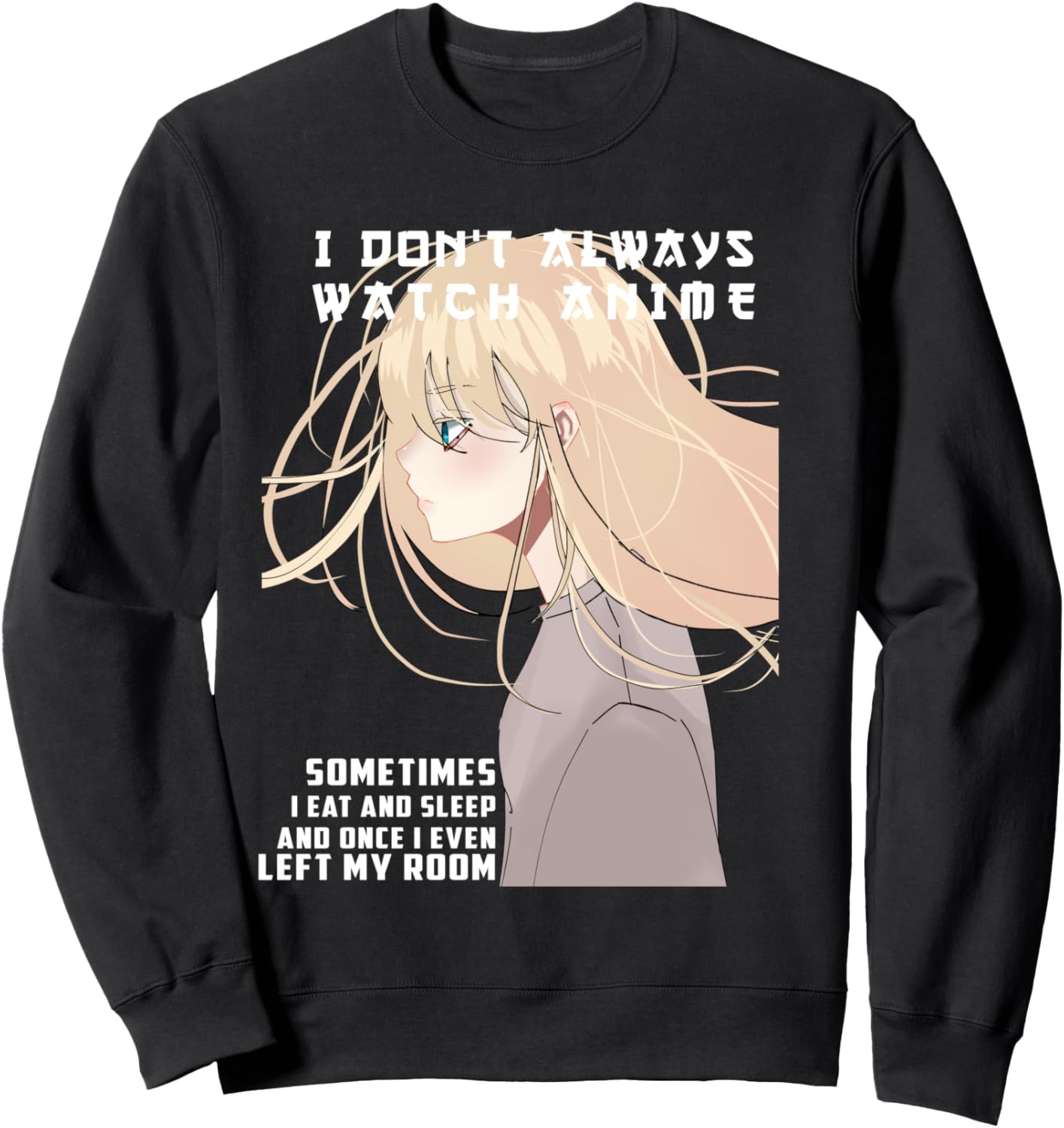 Anime Girl Watches Anime Sweatshirt