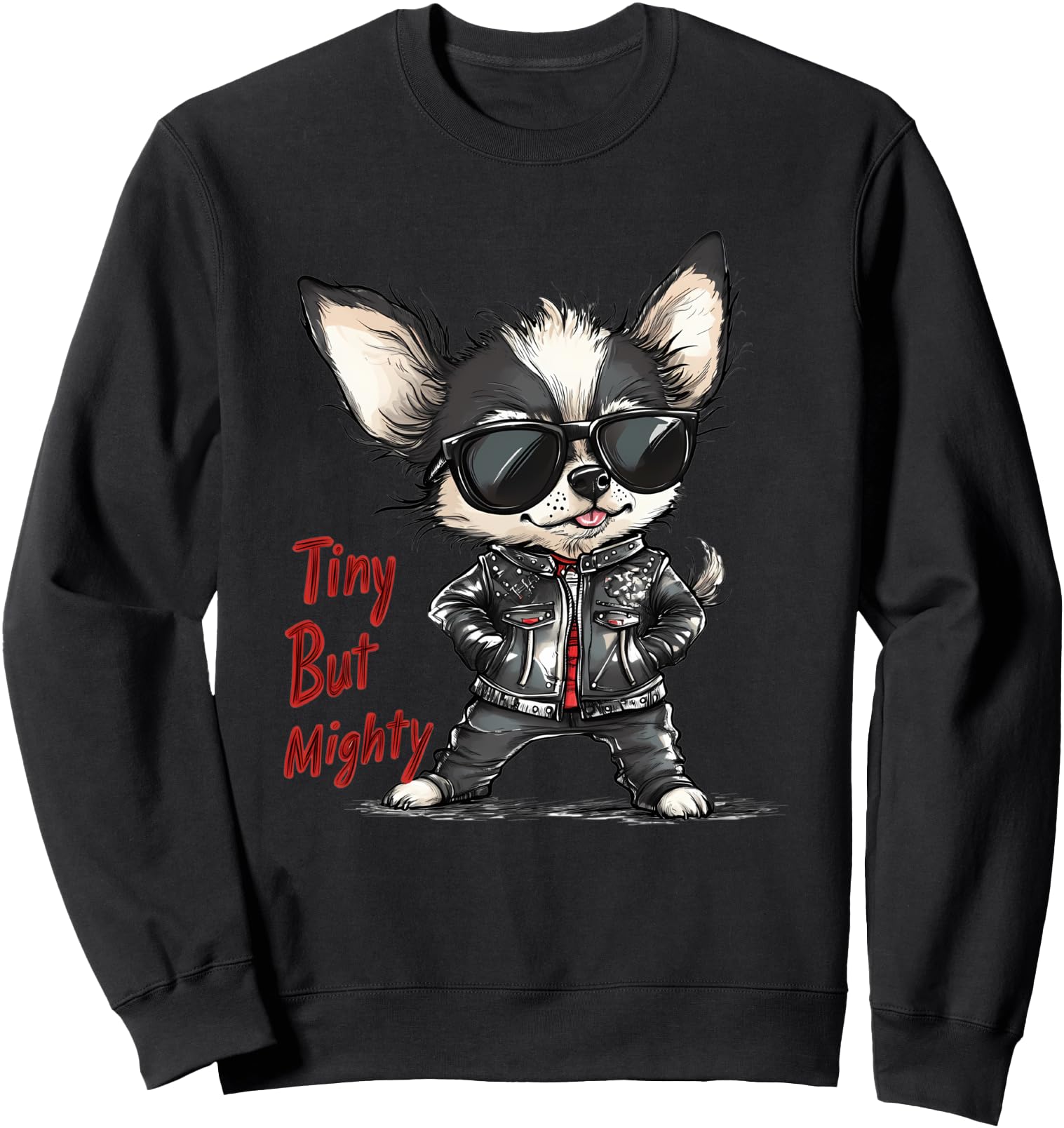 Tiny But MightyCool Chihuahua with Attitude Funny Dog Love Sweatshirt