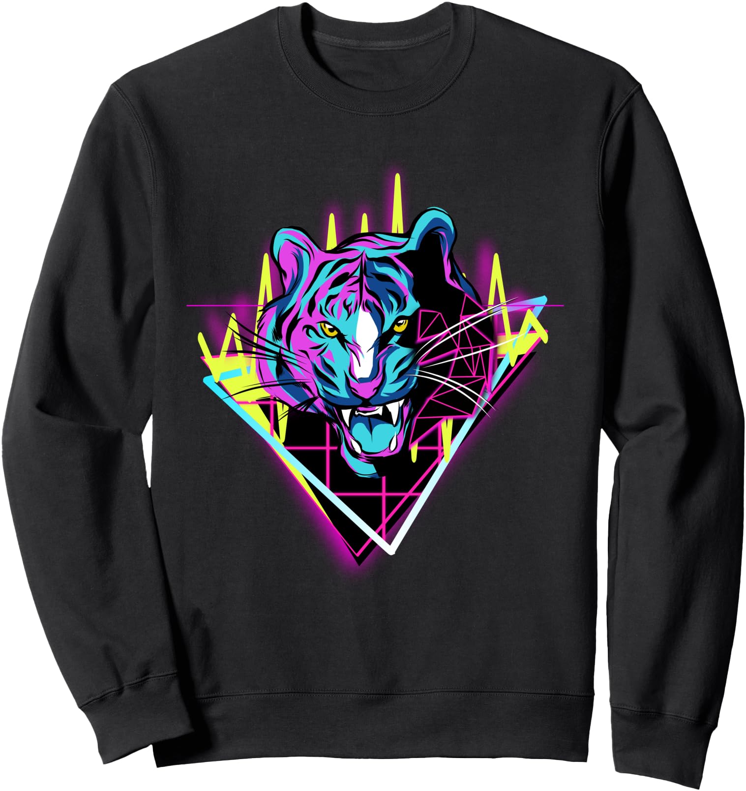 Japanese Vaporwave Synthwave 80s 90s Aesthetic Trippy Tiger Sweatshirt