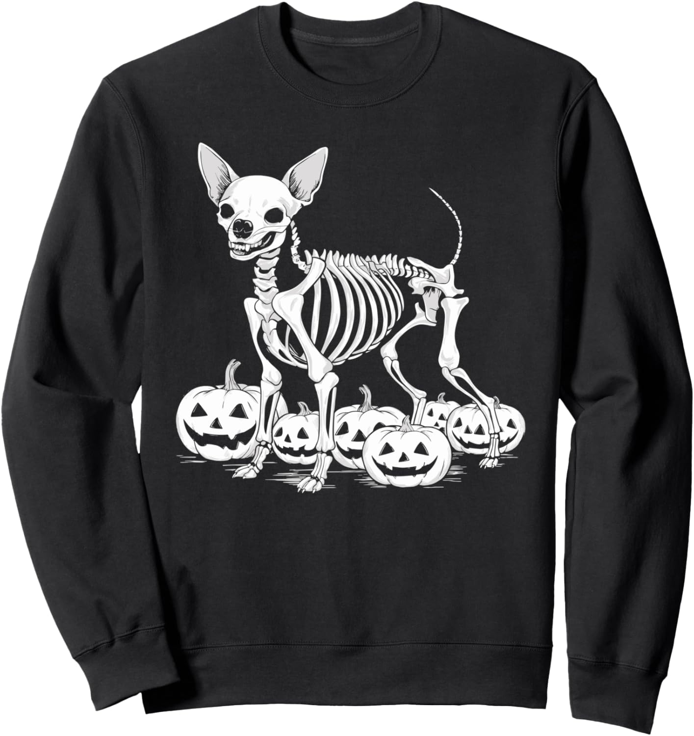 Chihuahua Skeleton Birthday Halloween Dog Mens Womens Kids Sweatshirt