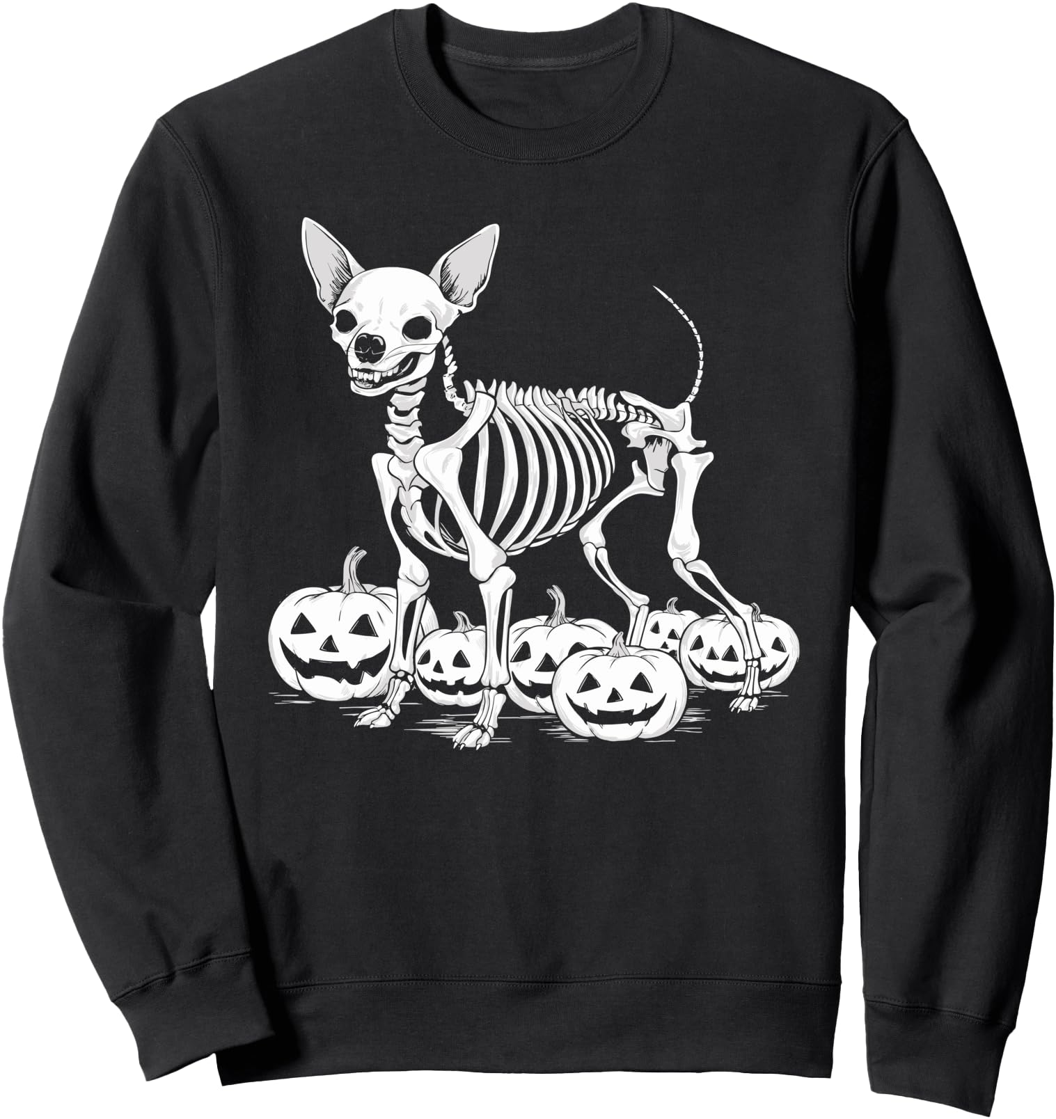 Chihuahua Skeleton Birthday Halloween Dog Mens Womens Sweatshirt