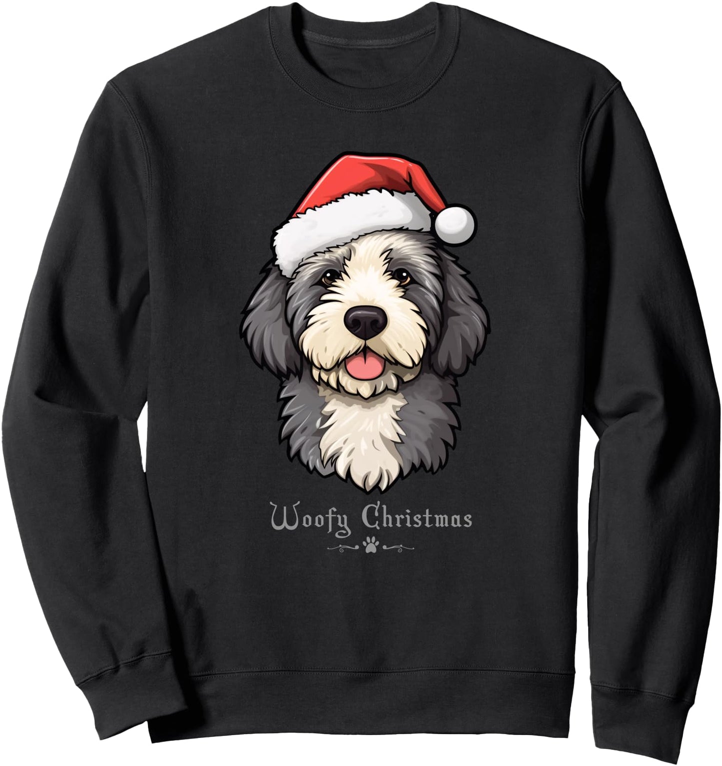 Sheepadoodle Dog Funny Woofy Christmas Simple Design Sweatshirt