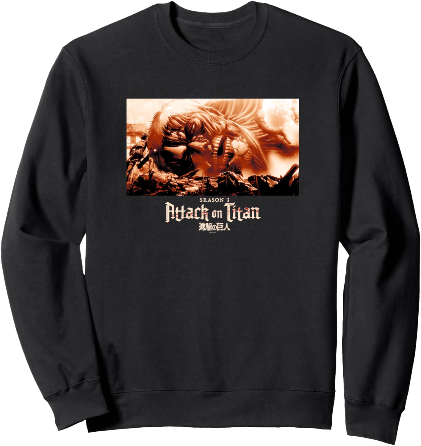 Attack on Titan Season 3 Sepia Fallen Titan Anime Sweatshirt
