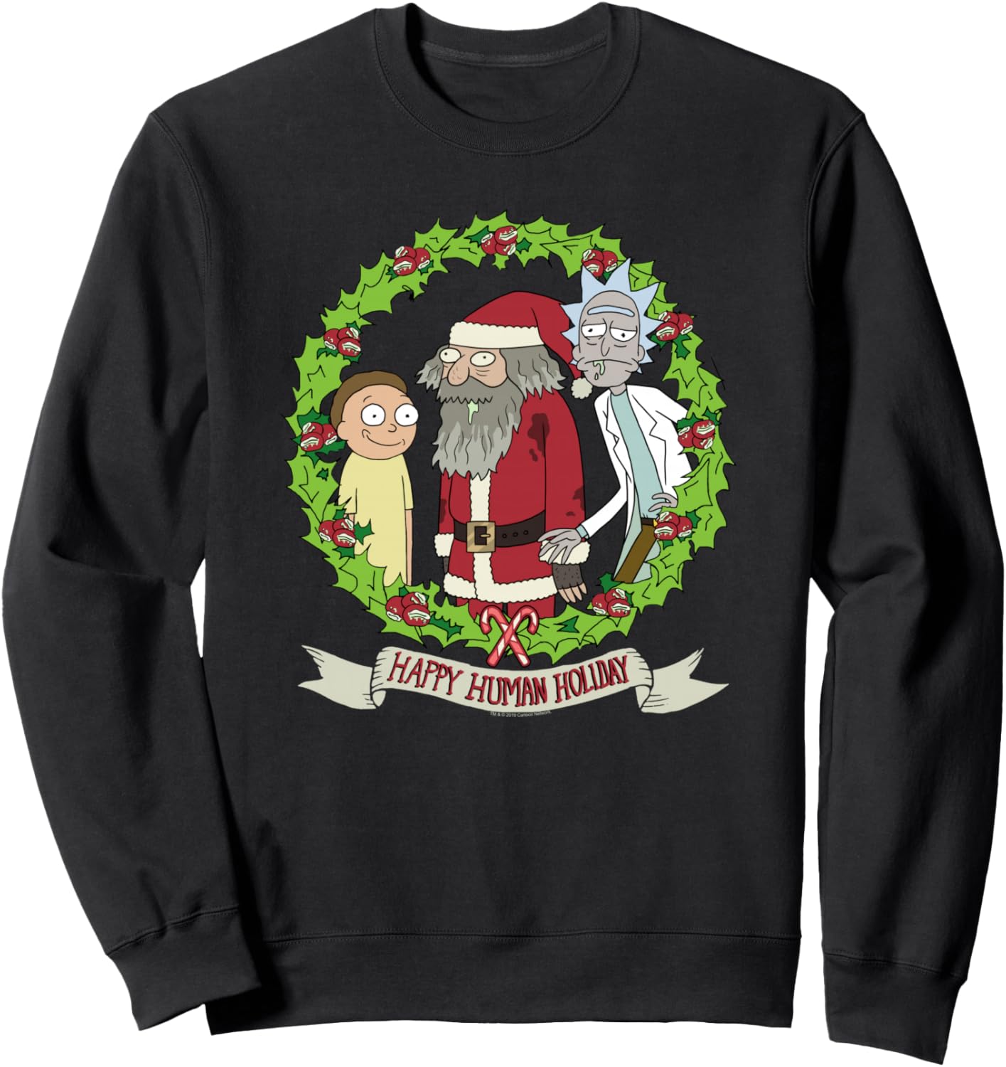 Rick and Morty Happy Human Holiday Morty Ruben Rick Sweatshirt