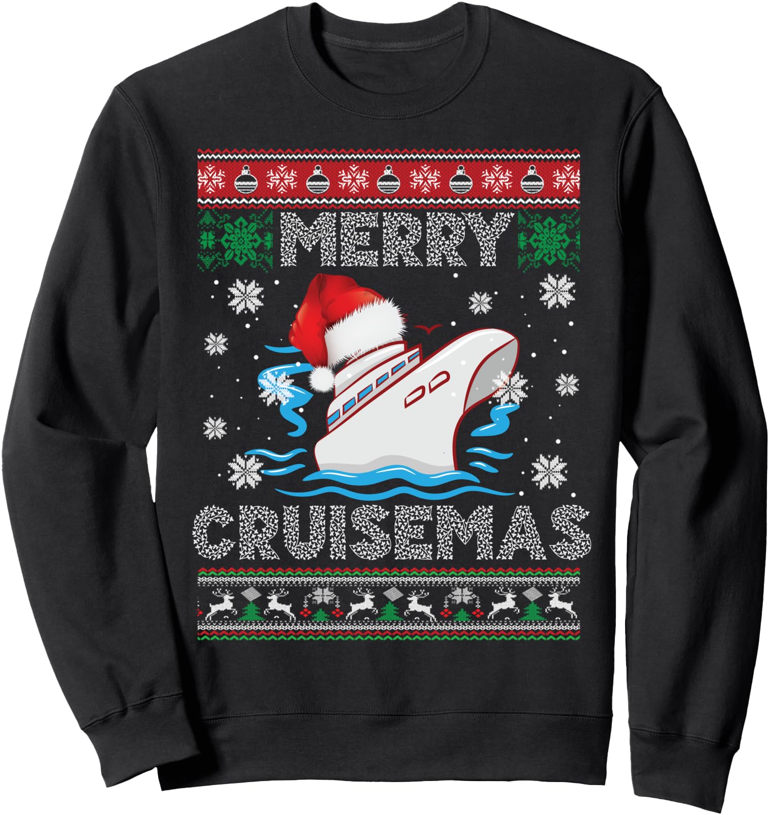 Merry Cruisemas Funny Cruise Ship Family Ugly Christmas Sweatshirt