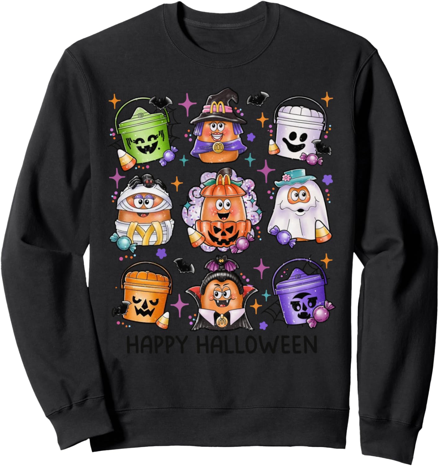 Chicken Nuggets Pumpkin Halloween 90's Vintage Sweatshirt