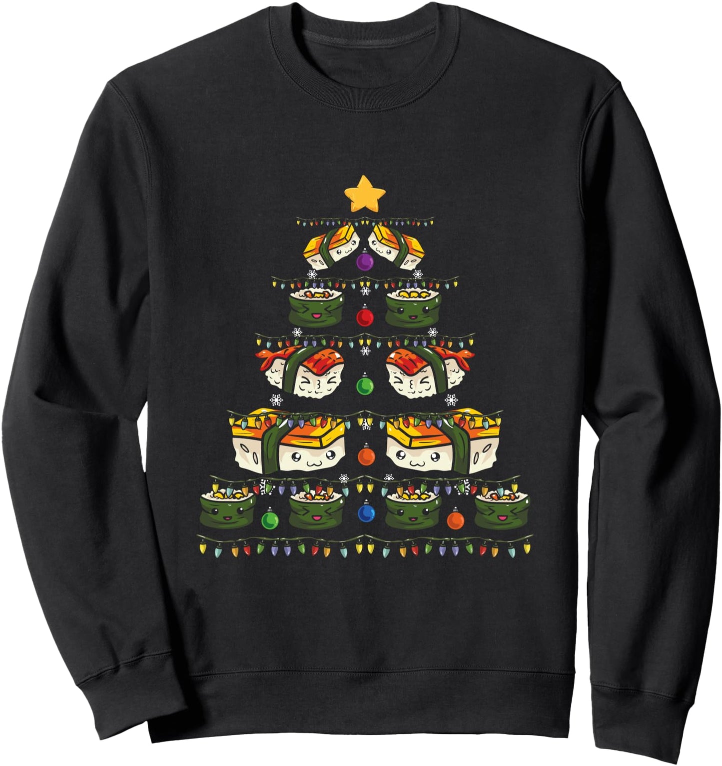 Kawaii Sushi Christmas Tree - Japanese Food Lover Christmas Sweatshirt