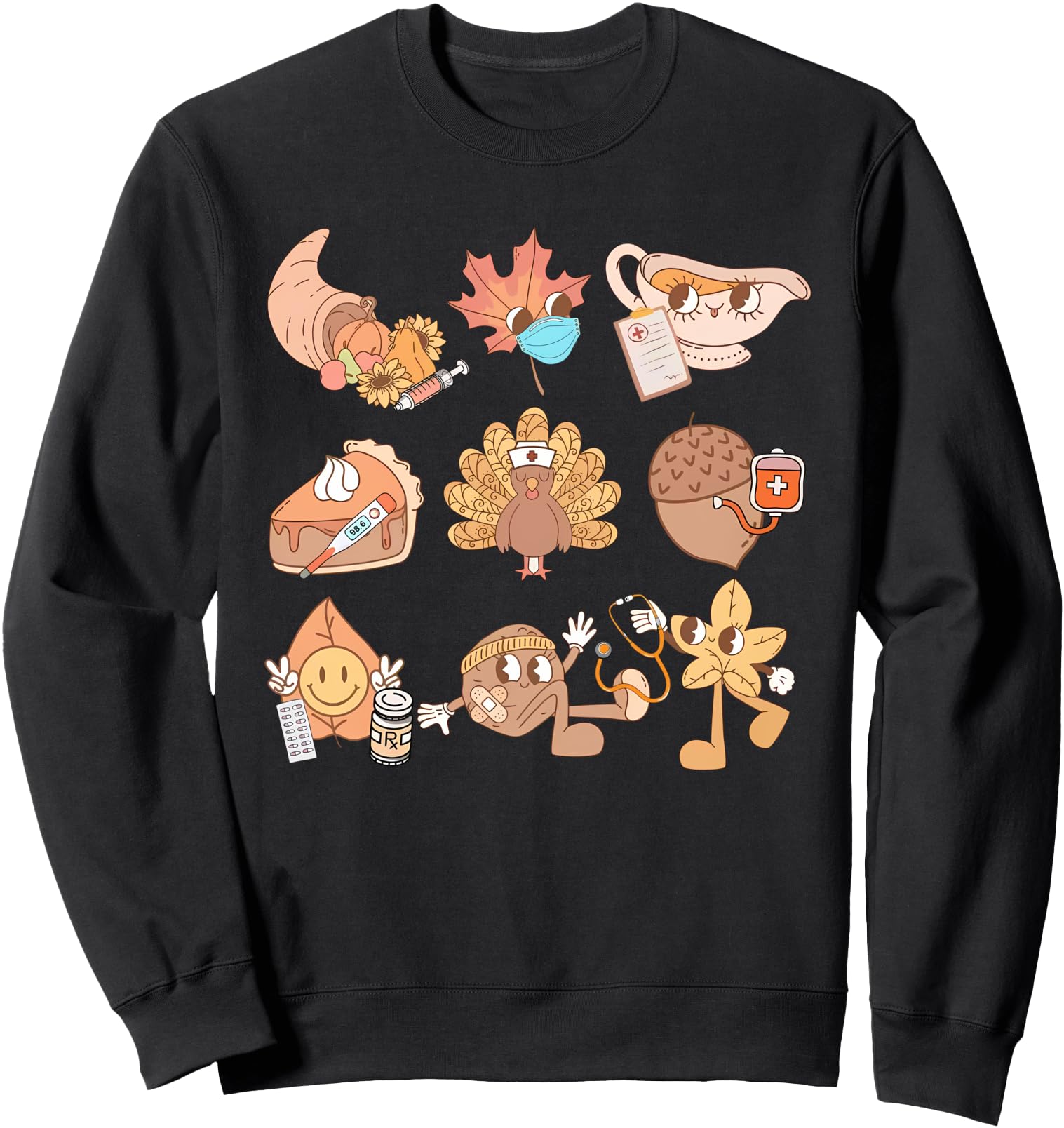 Thanksgiving Nurse Turkey Pumpkin Spice Nursing ED ER RN CNA Sweatshirt