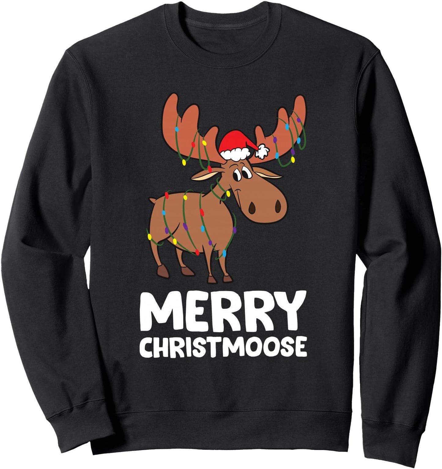 Merry Christmas Xmas Merry Christmoose Santa Hat Moose Sweatshirt