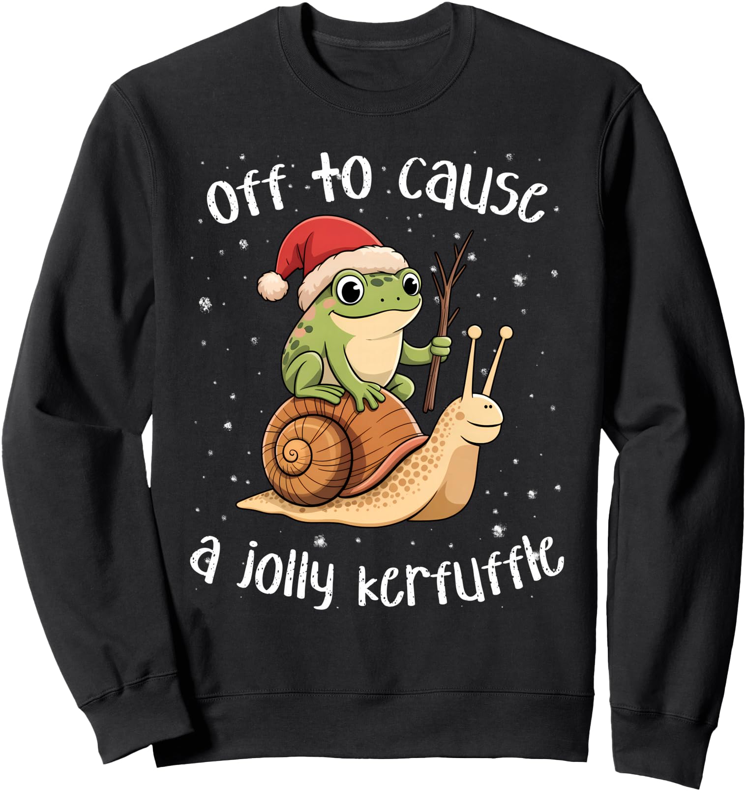 Off to Cause a Jolly Kerfuffle Funny Xmas Frog Sweatshirt