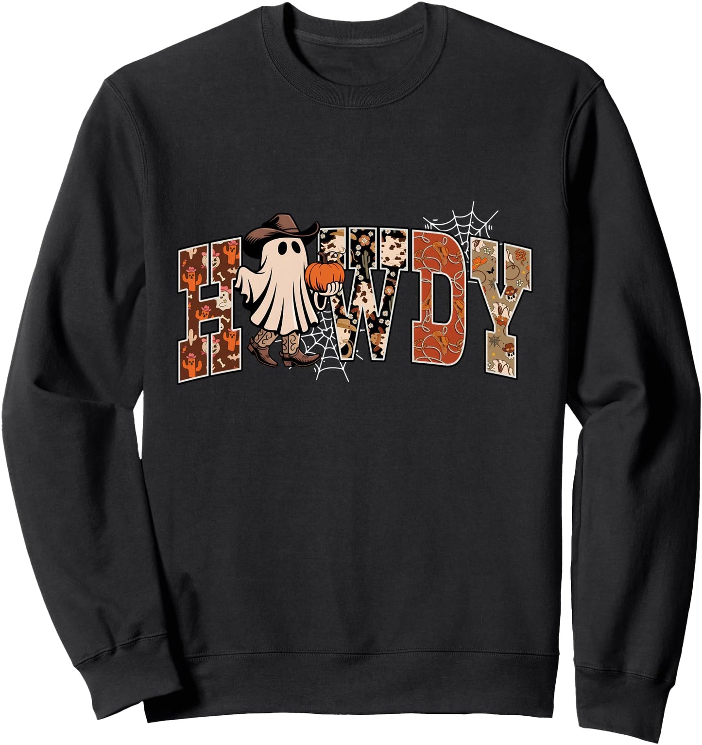 Howdy Halloween Cowboy Ghost Spooky Cute Western Ghost Women Sweatshirt
