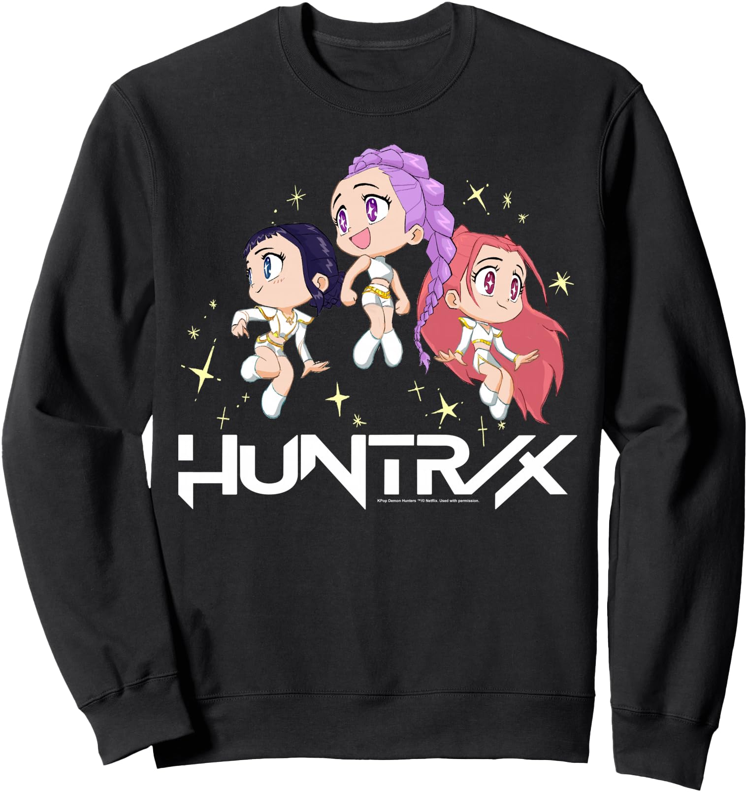 KPop Demon Hunters Halloween Huntrix Chibi Sparks Group Shot Sweatshirt