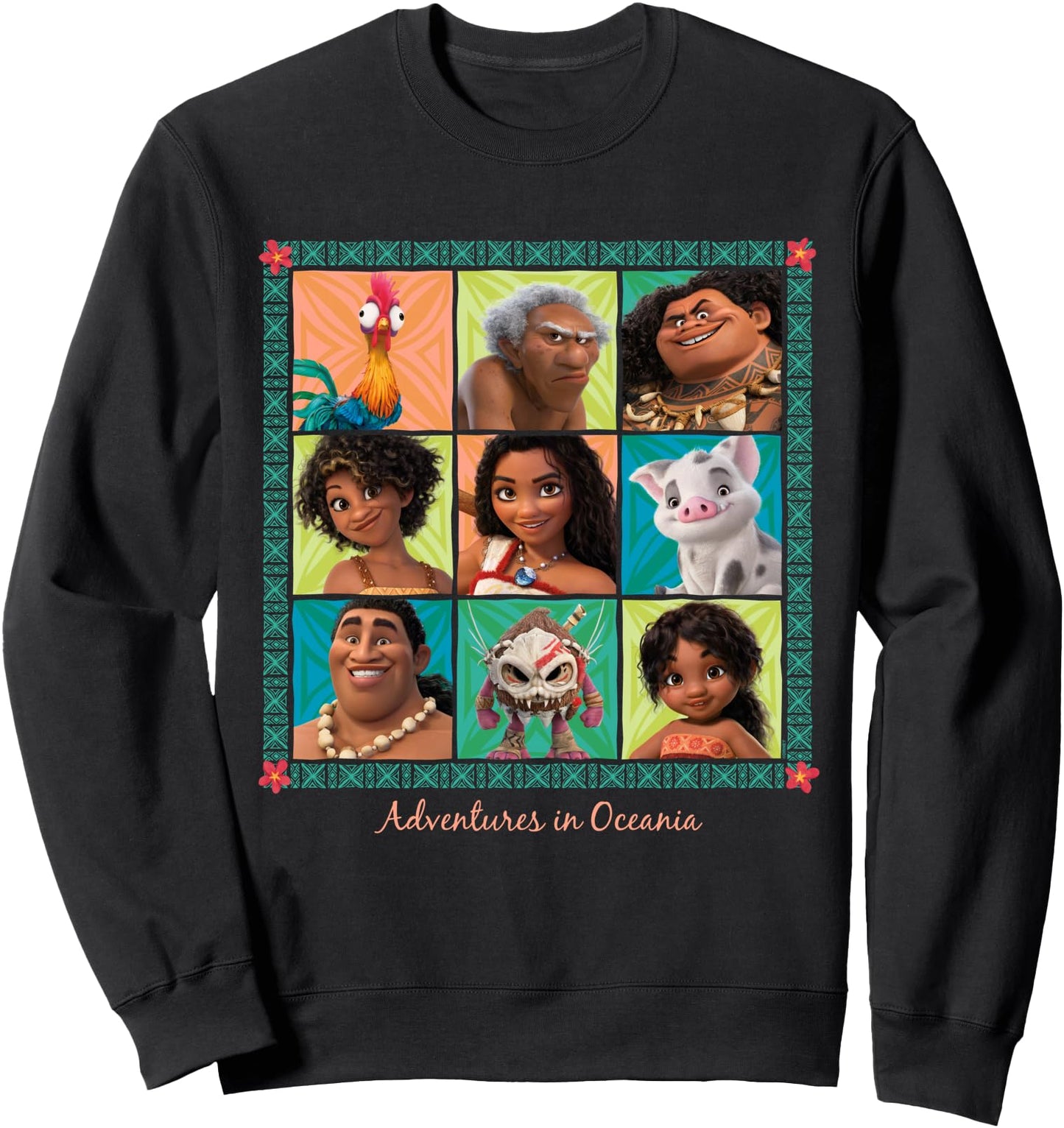 Disney Moana 2 Hero Character Grid Adventures in Oceania Sweatshirt