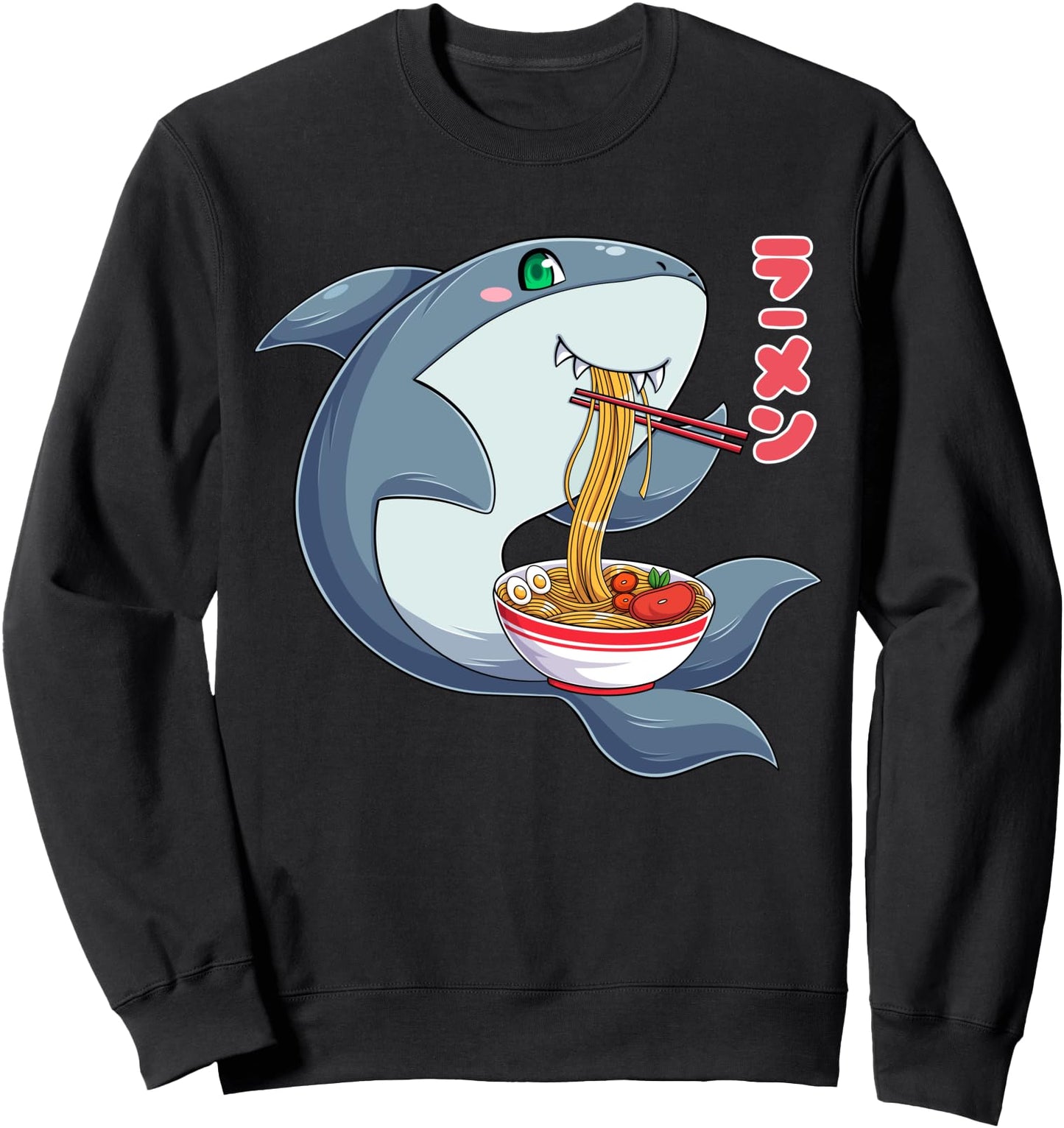 Kawaii Shark Ramen Noodles Japanese Anime Noodle Soup Sweatshirt