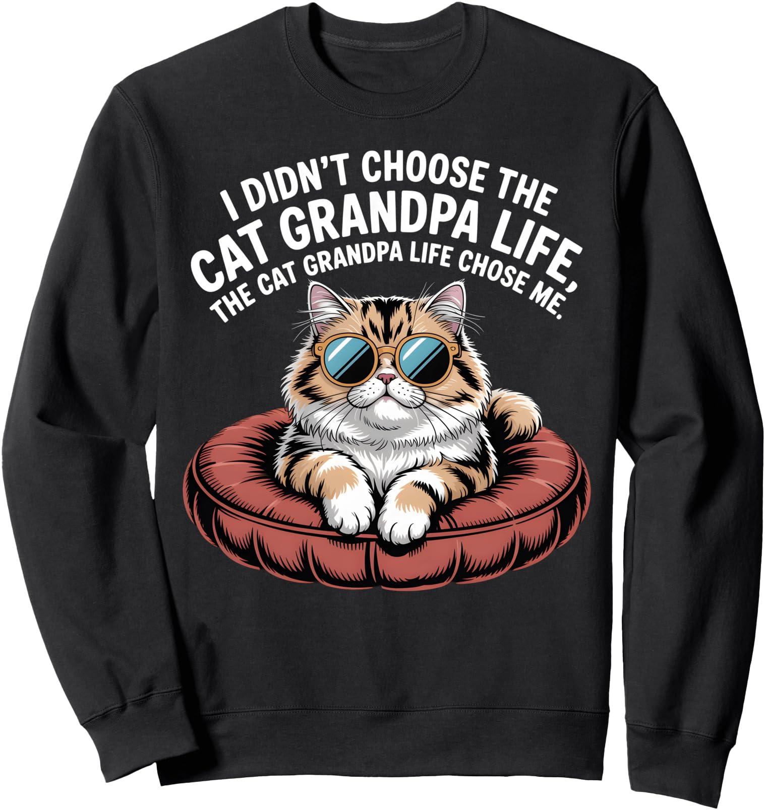 Funny Cat Grandpa Life Chose Me Sunglasses Cat Sweatshirt