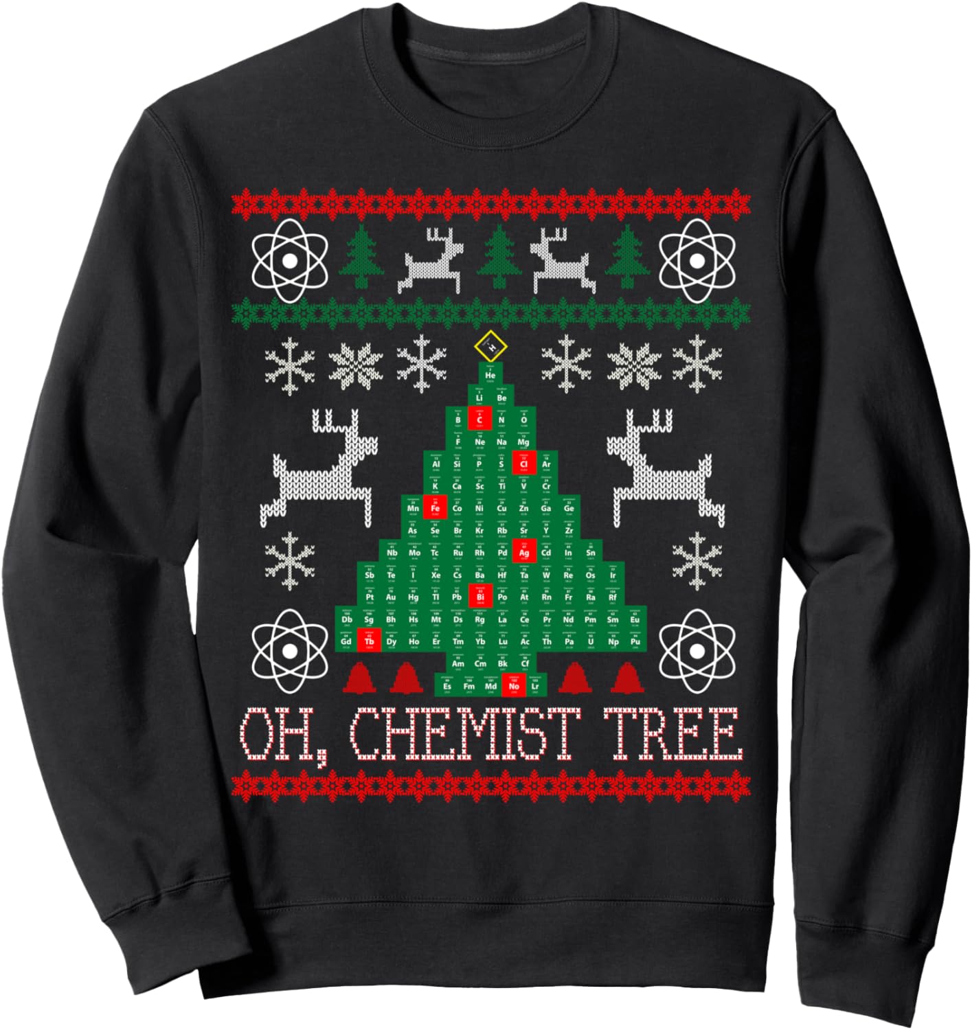 Oh Chemist Tree Merry Christmas Ugly Sweater Chemistry Tee Sweatshirt