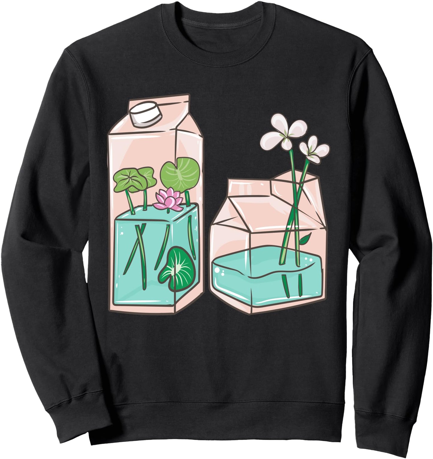 Cute Kawaii Anime - Floral Flower Milkshake - Japanese Sweatshirt