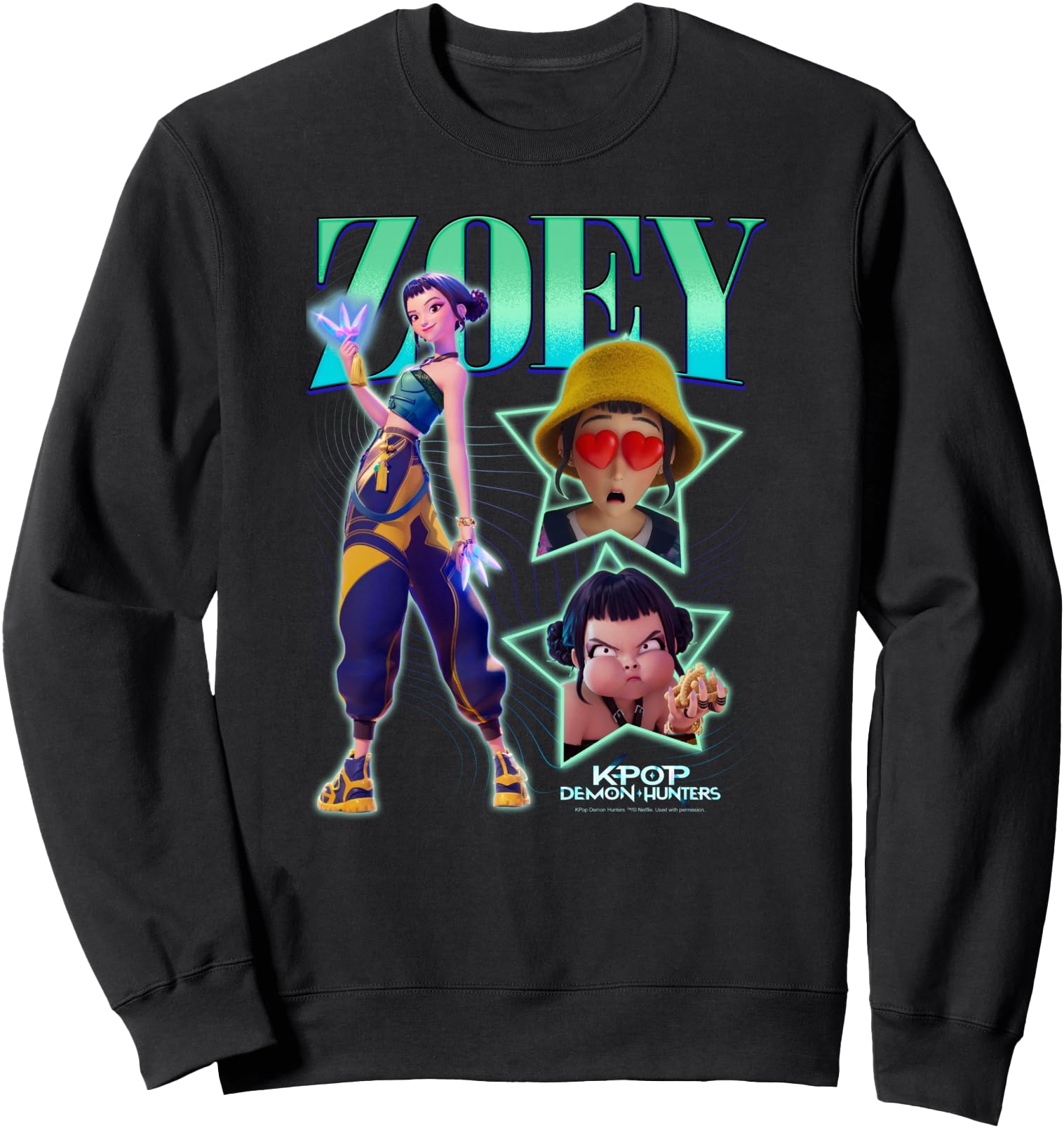 KPop Demon Hunters Halloween Zoey Showcase Y2K Style Poster Sweatshirt