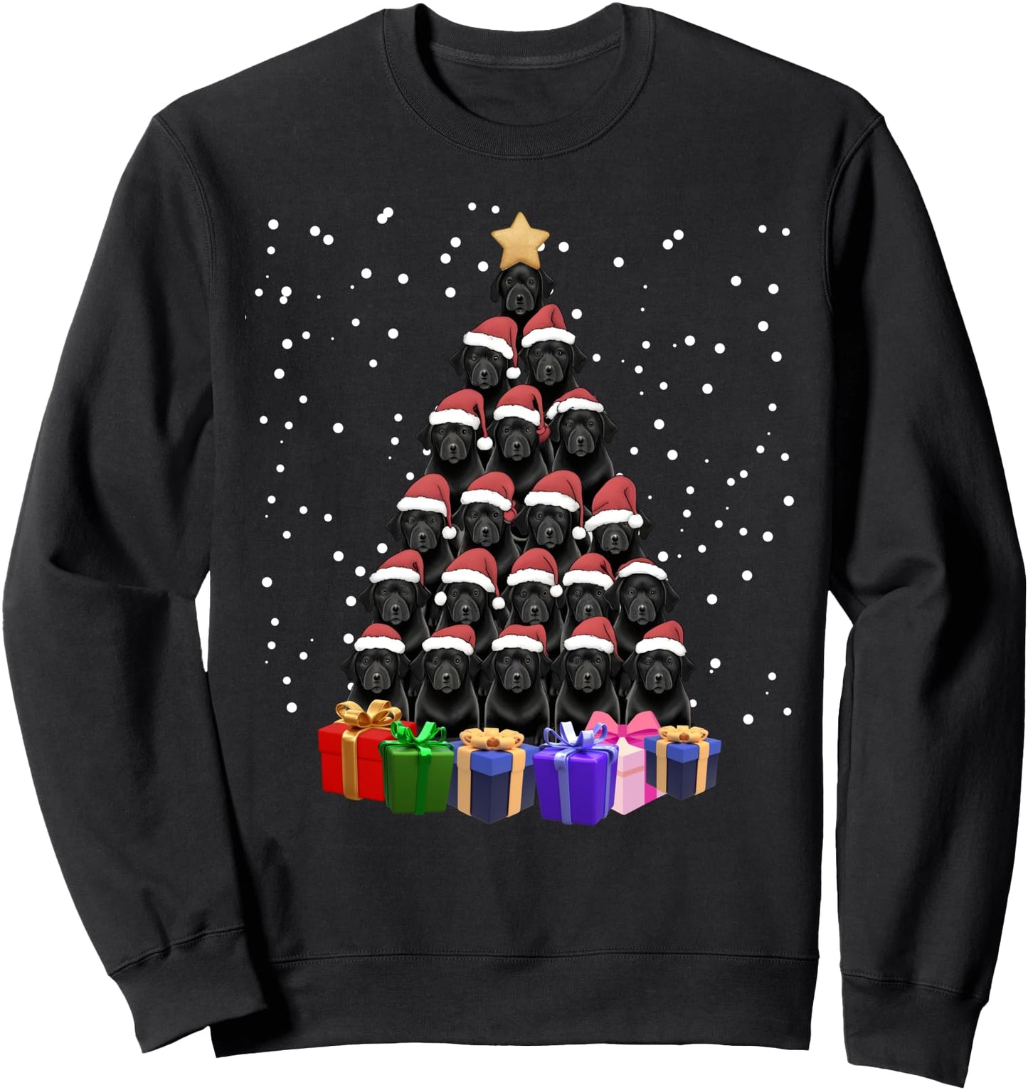Black Labrador Christmas Tree Funny Xmas Matching Family Sweatshirt