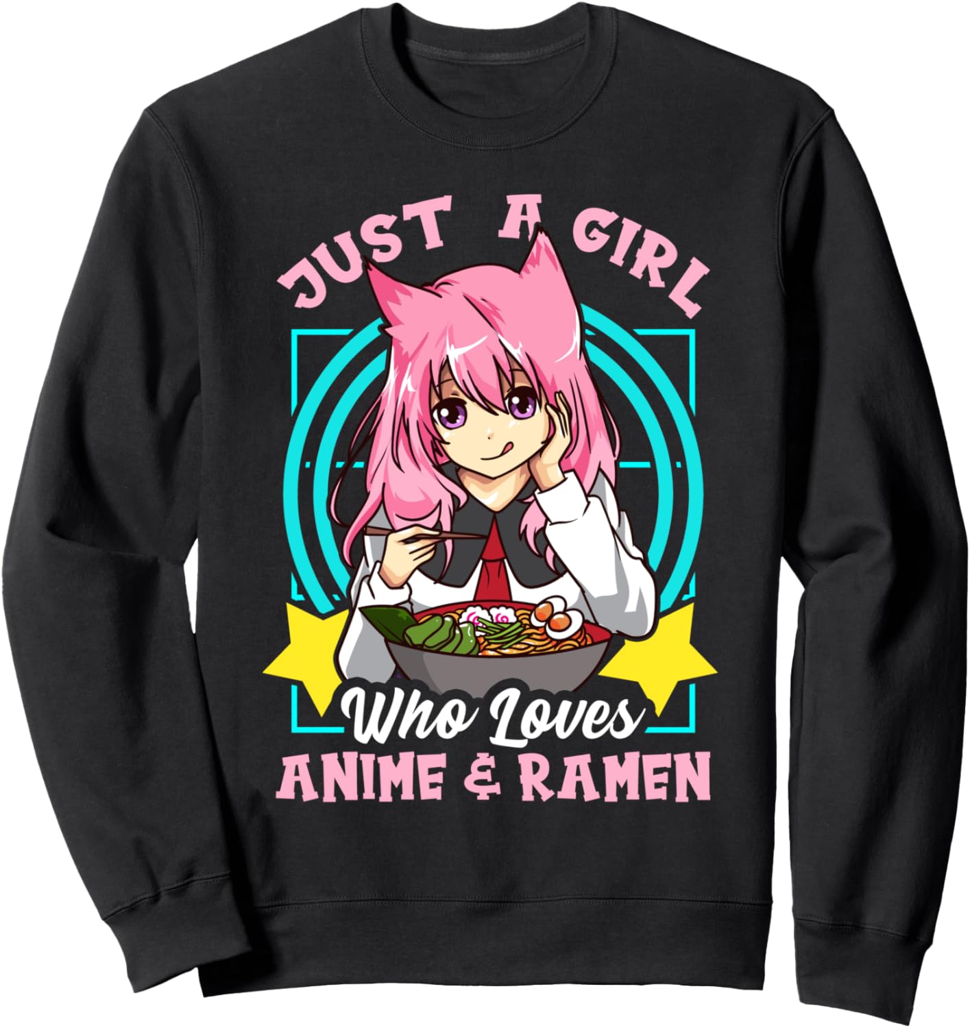 Just A Girl Who Loves Anime and Ramen Bowl Sweatshirt