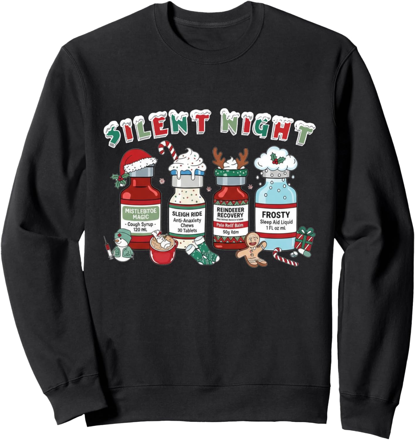 Funny xmas Propofol Silent Night ICU Nurses Merry Christmas Sweatshirt
