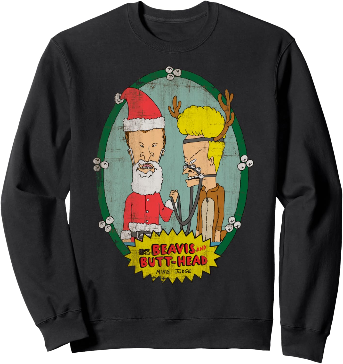 Beavis and Butt-Head Santa Reindeer Christmas Sweatshirt