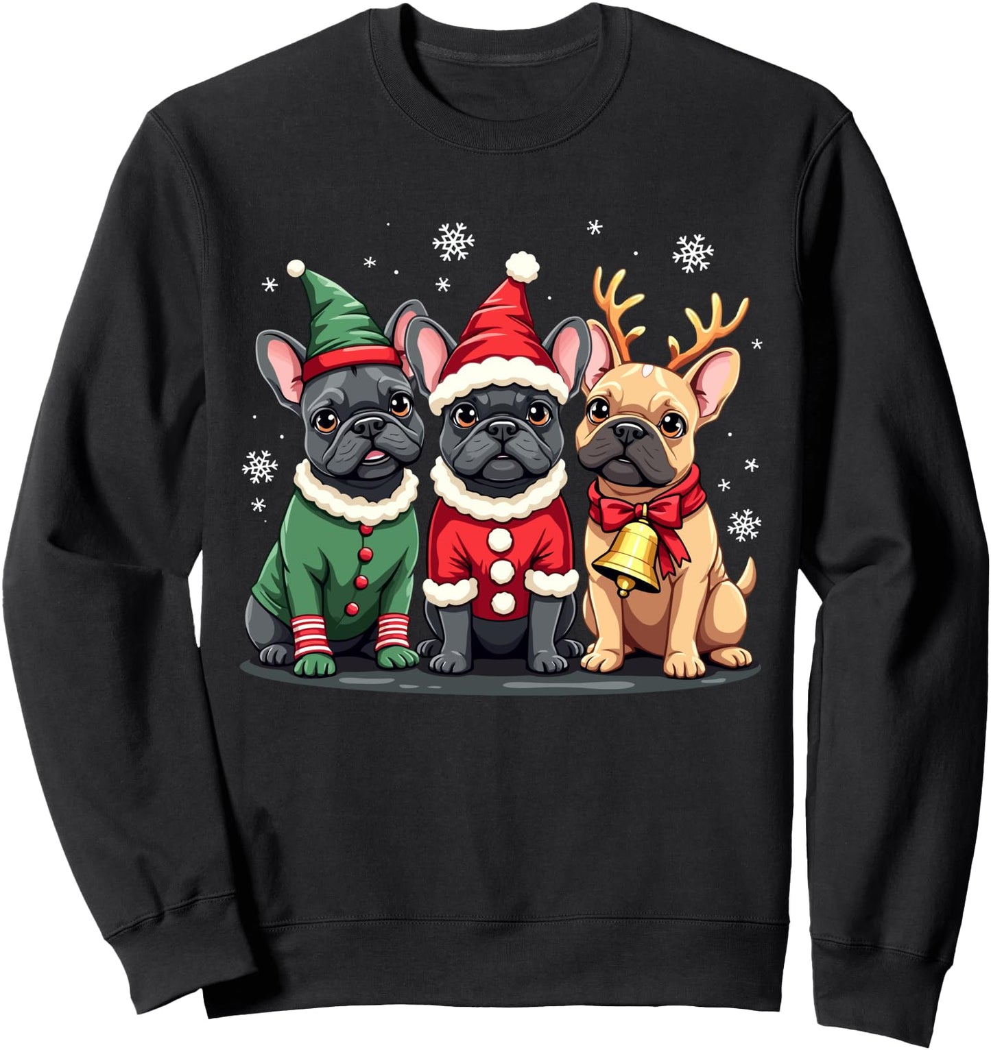 French Bulldog Christmas Dogs Funny Santa Reindeer Elf Sweatshirt