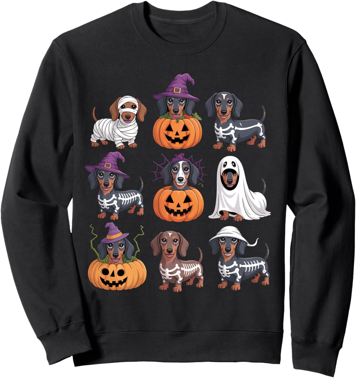 Ghost Dog Pumpkin Dachshund Halloween Spooky Dog Wiener Sweatshirt