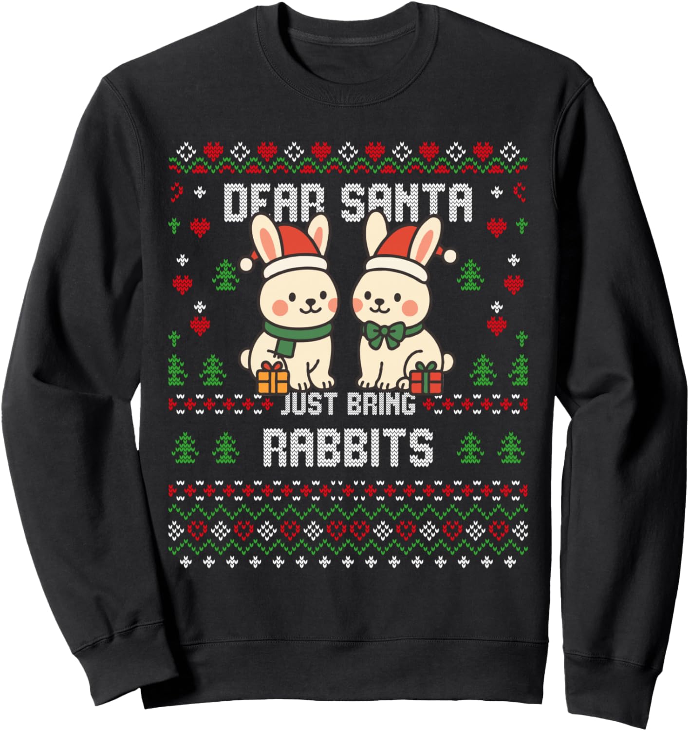 Christmas Rabbit Ugly Xmas Sweater Rabbits Lover Pet Owner Sweatshirt