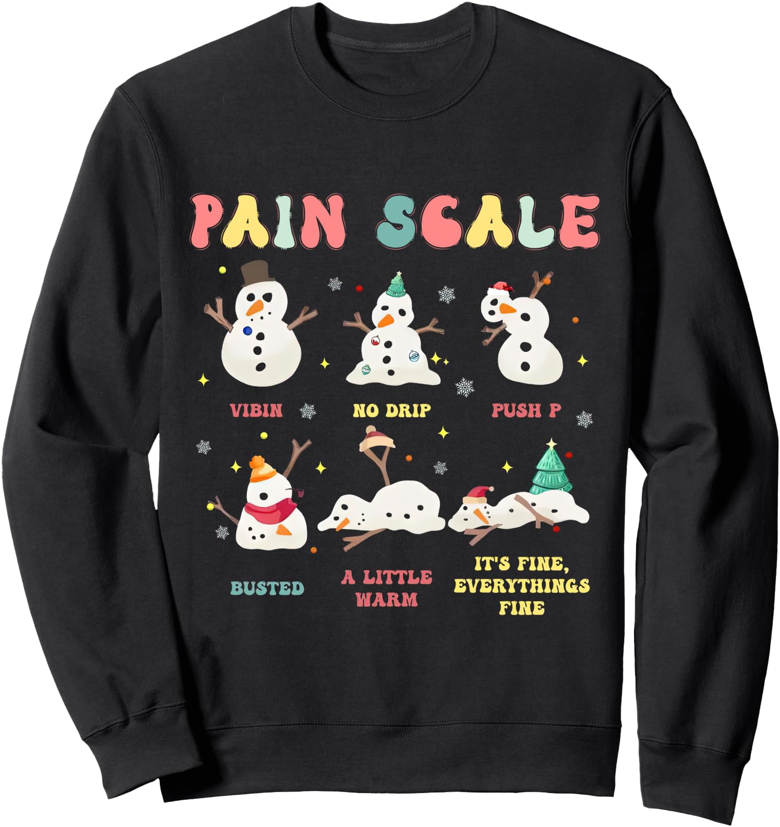 Christmas Nurse Aide Snowman Christmas, Pain Scale Snowman Sweatshirt