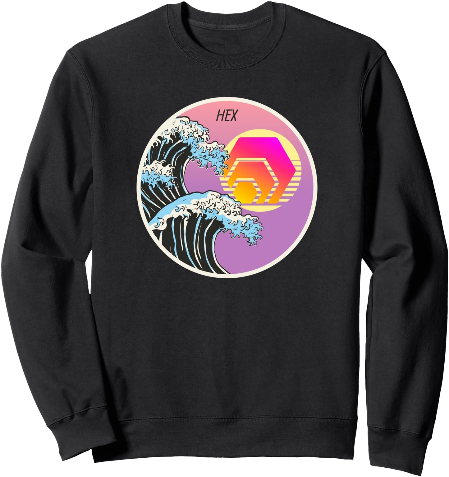HEX Japanese Art Wave Crypto Cryptocurrency Logo Sweatshirt