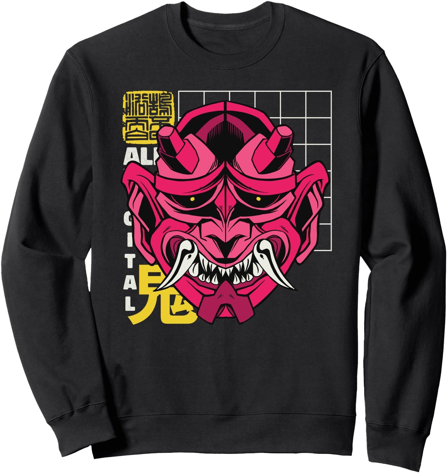 Vaporwave Oni Aesthetic Graphic Japanese Streetwear Sweatshirt