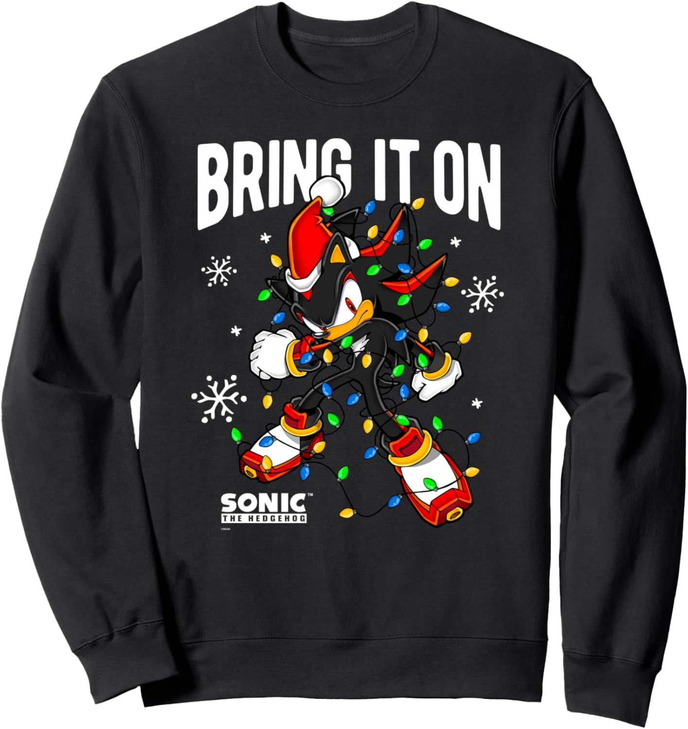 Sonic The Hedgehog Christmas Bring It On Shadow Xmas Lights Sweatshirt