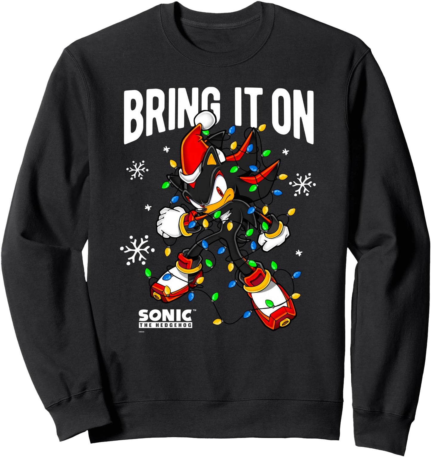 Sonic The Hedgehog Christmas Bring It On Shadow Xmas Lights Sweatshirt