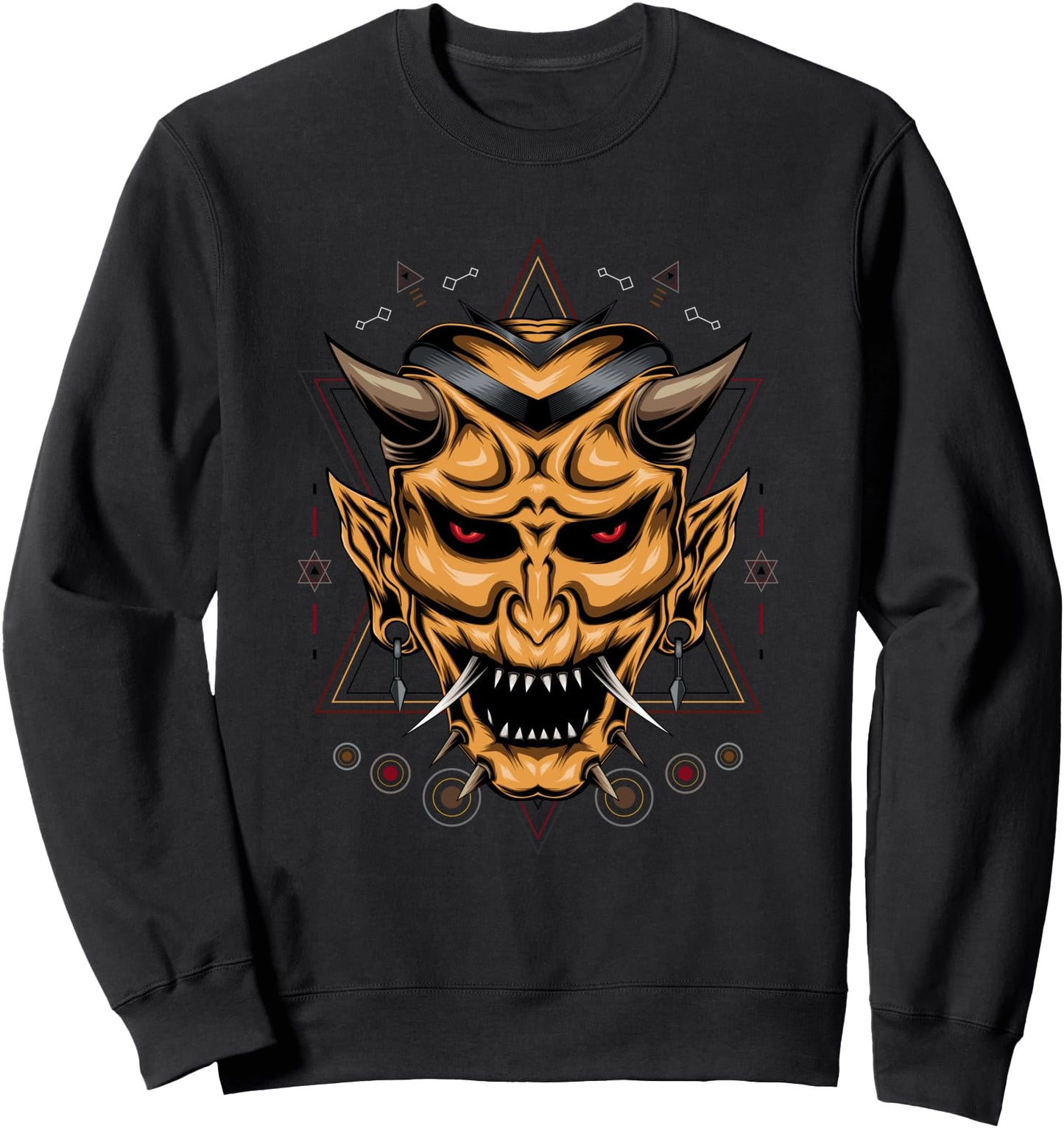 Evil Hannya Demon & Japanese Oni Mask Sweatshirt